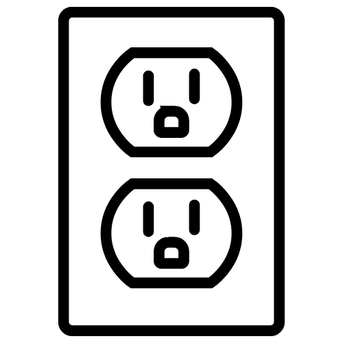 A black and white line drawing of a person running.