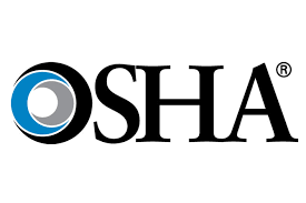OSHA logo with stylized circular design and bold black letters