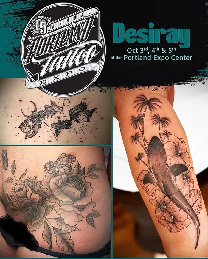 Come find me at the Portland Tattoo Expo this weekend! 🤘🏻😎

I will be available for walk-ups all 3 days. You can also dm me to book a specific day and time! Take a look at my highlights and find my &ldquo;flash&rdquo; to see what I have currently 