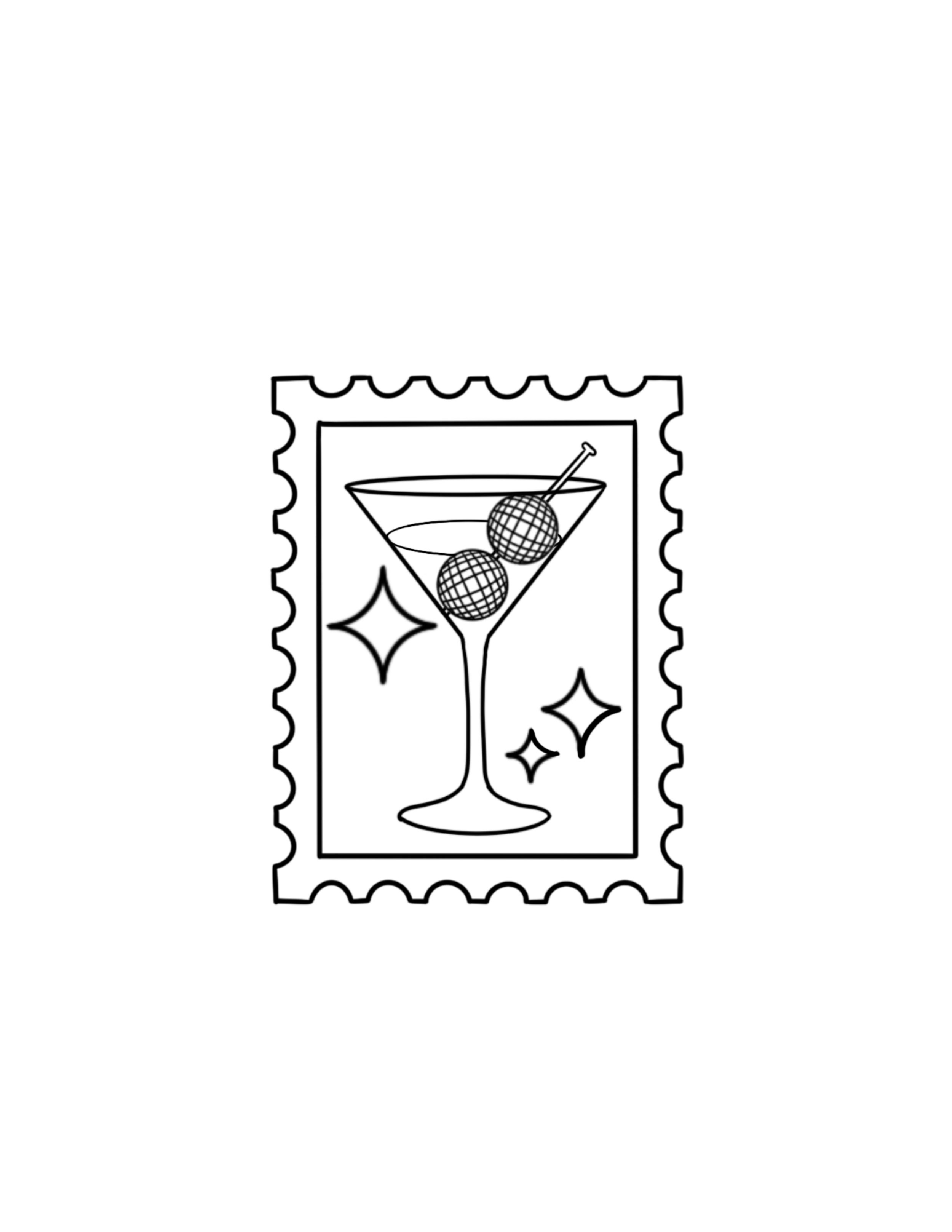 Disco Martini Stamp Flash