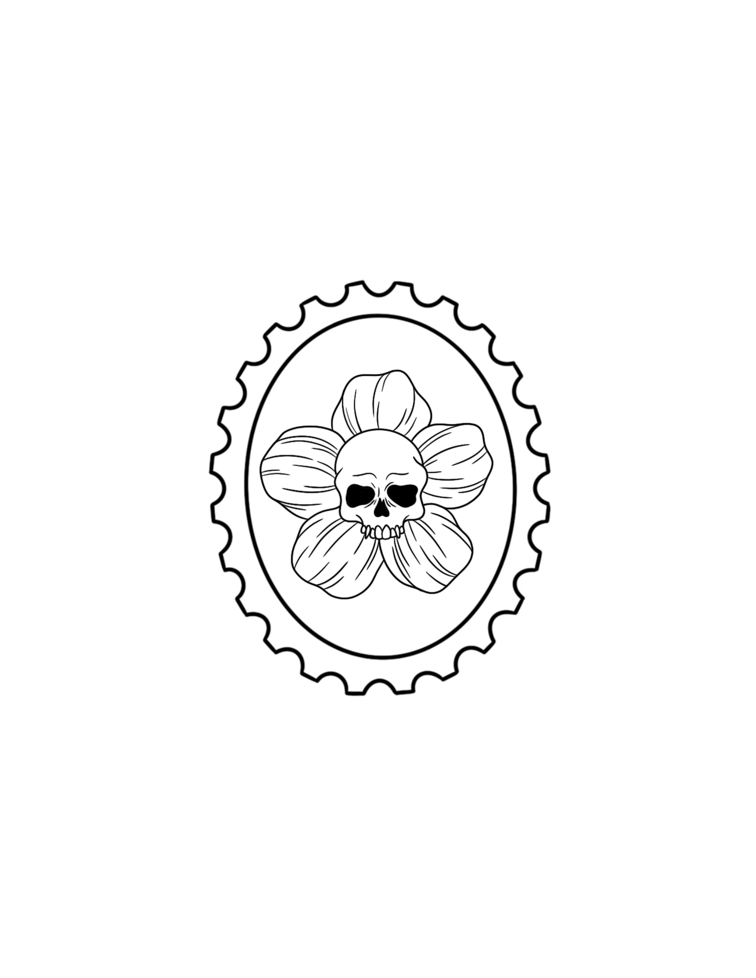 Skull Flower Stamp Flash