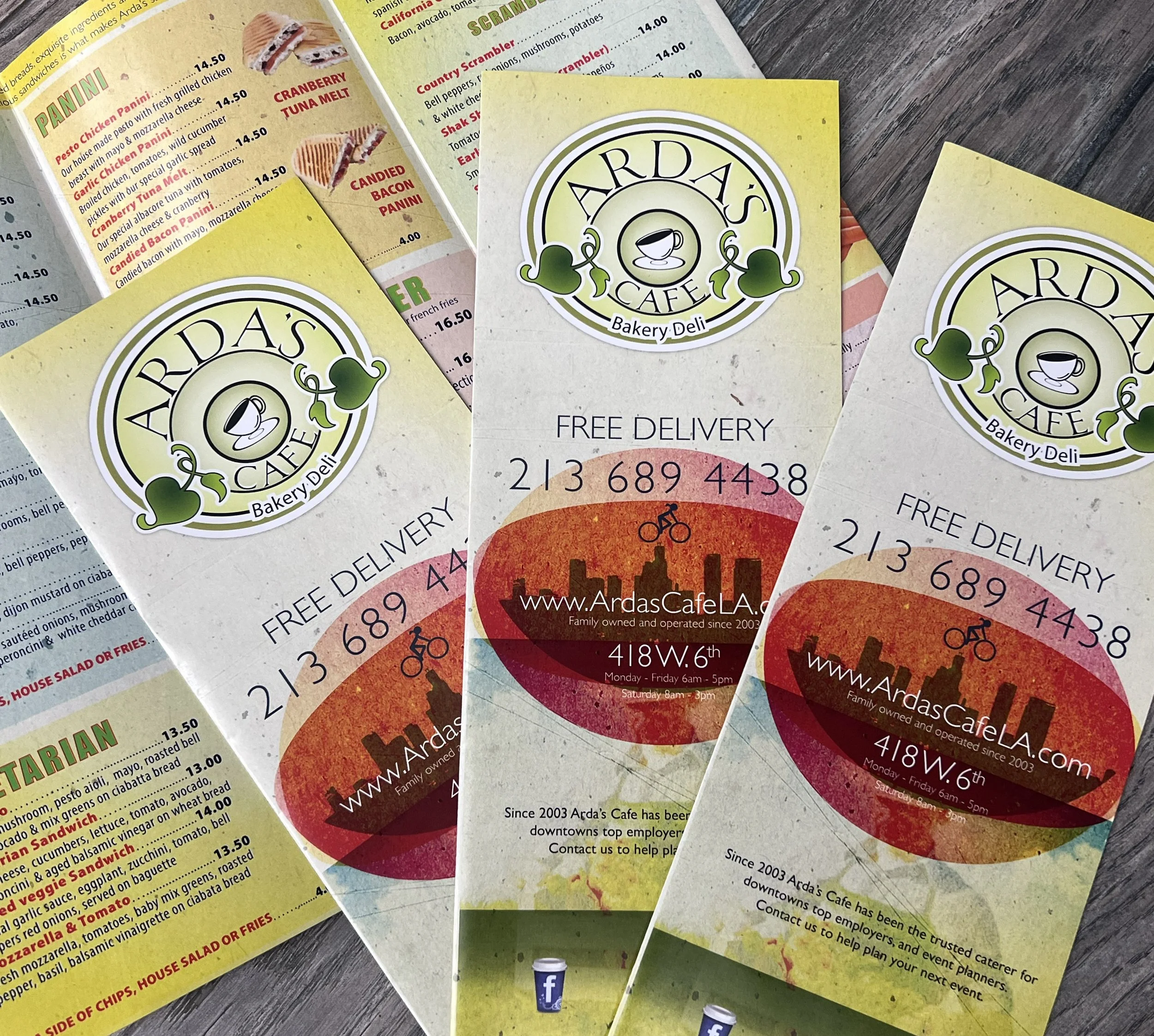 Pasadena Takeout Menu Design