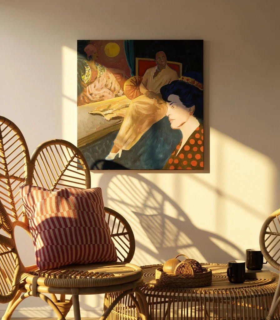 Close-up view of a cane chair and table-Golden Hour.jpg