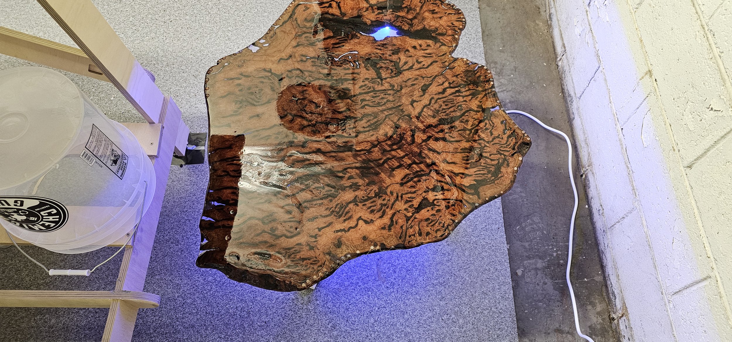 Light UP Clear Resin Redgum Burl Side Coffee Table 1.jpg