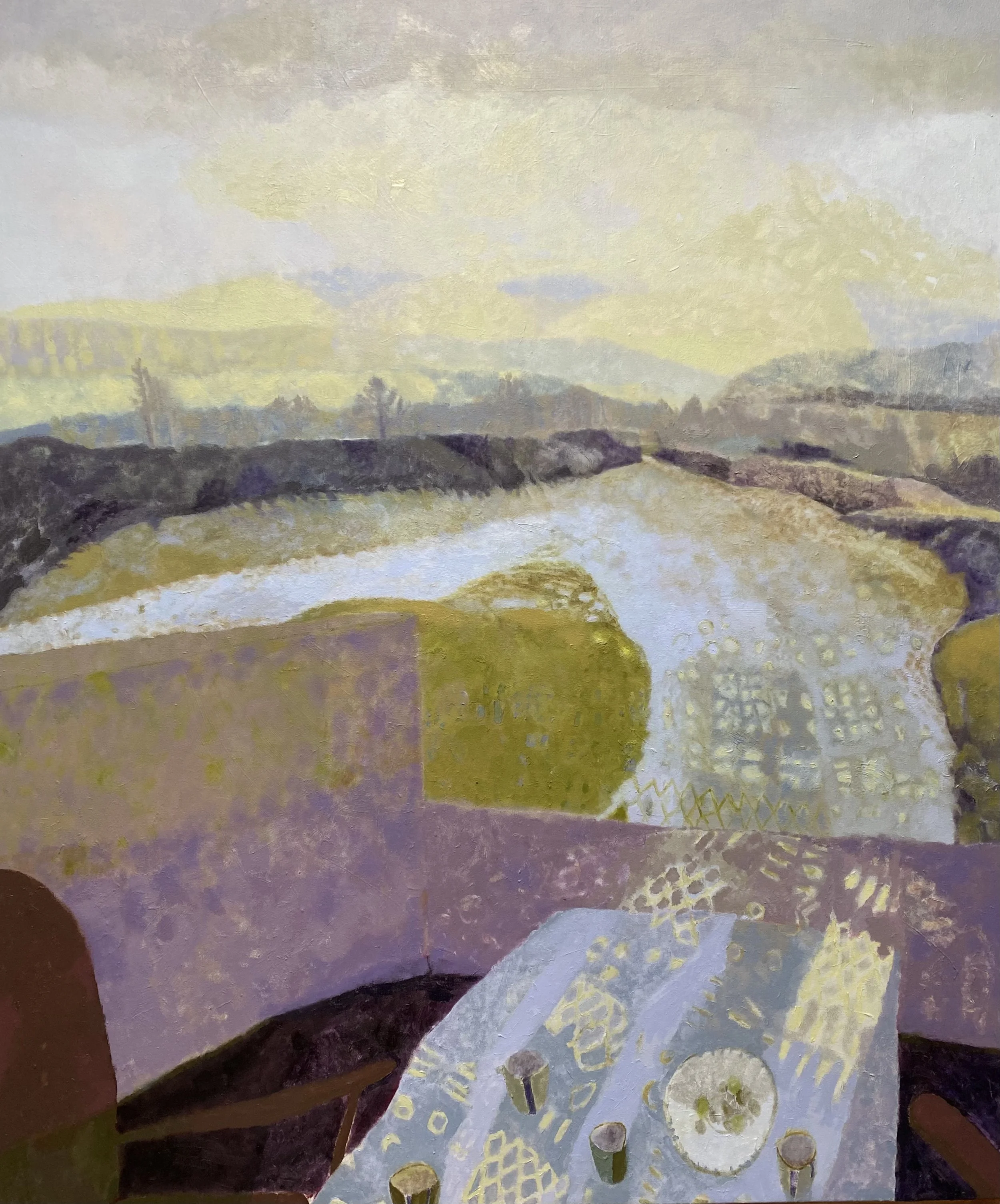 Sam Vicary paintings with title Tapestry Road, an oil on canvas that's 150 x 120 cms