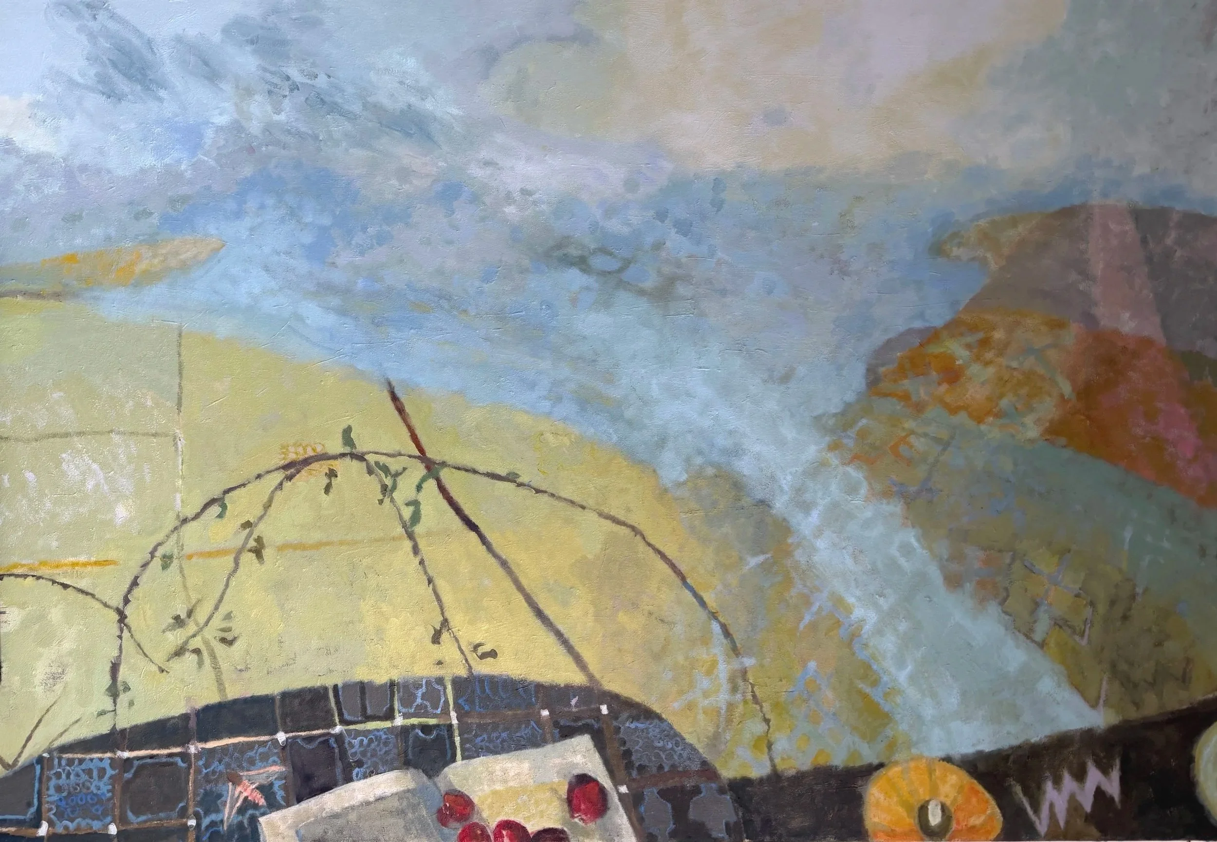 Sam Vicary paintings with title: The Pilgrimage I, oil on canvas, 127 x 86cms, 2026