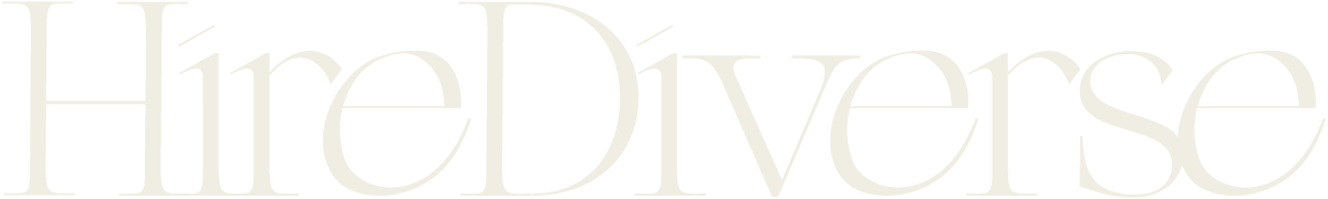 The image contains the text 'HireDiverse' with a light, elegant font on a white background.