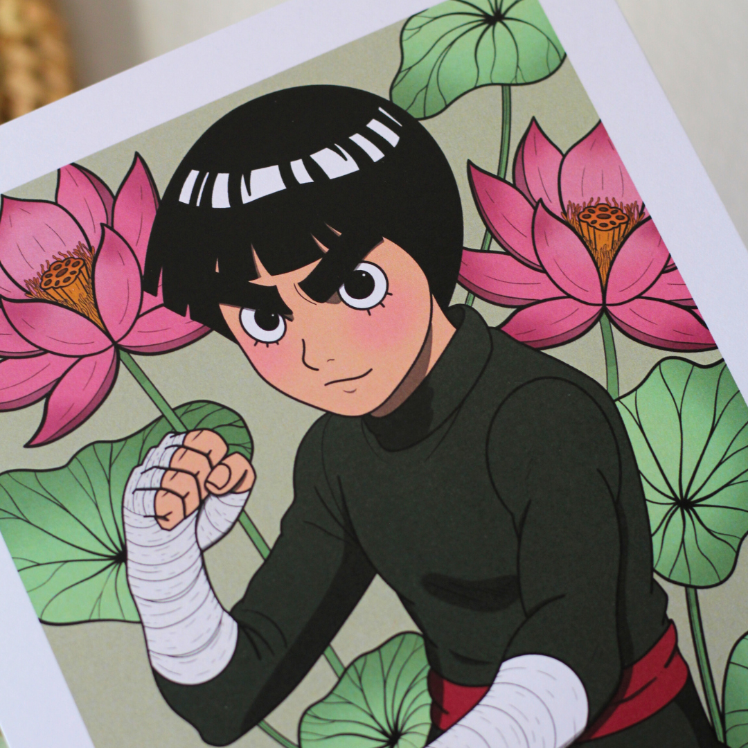 poster ninja art martiaux fleurs spirituel asiatique japonais Lee combat Nectary shop