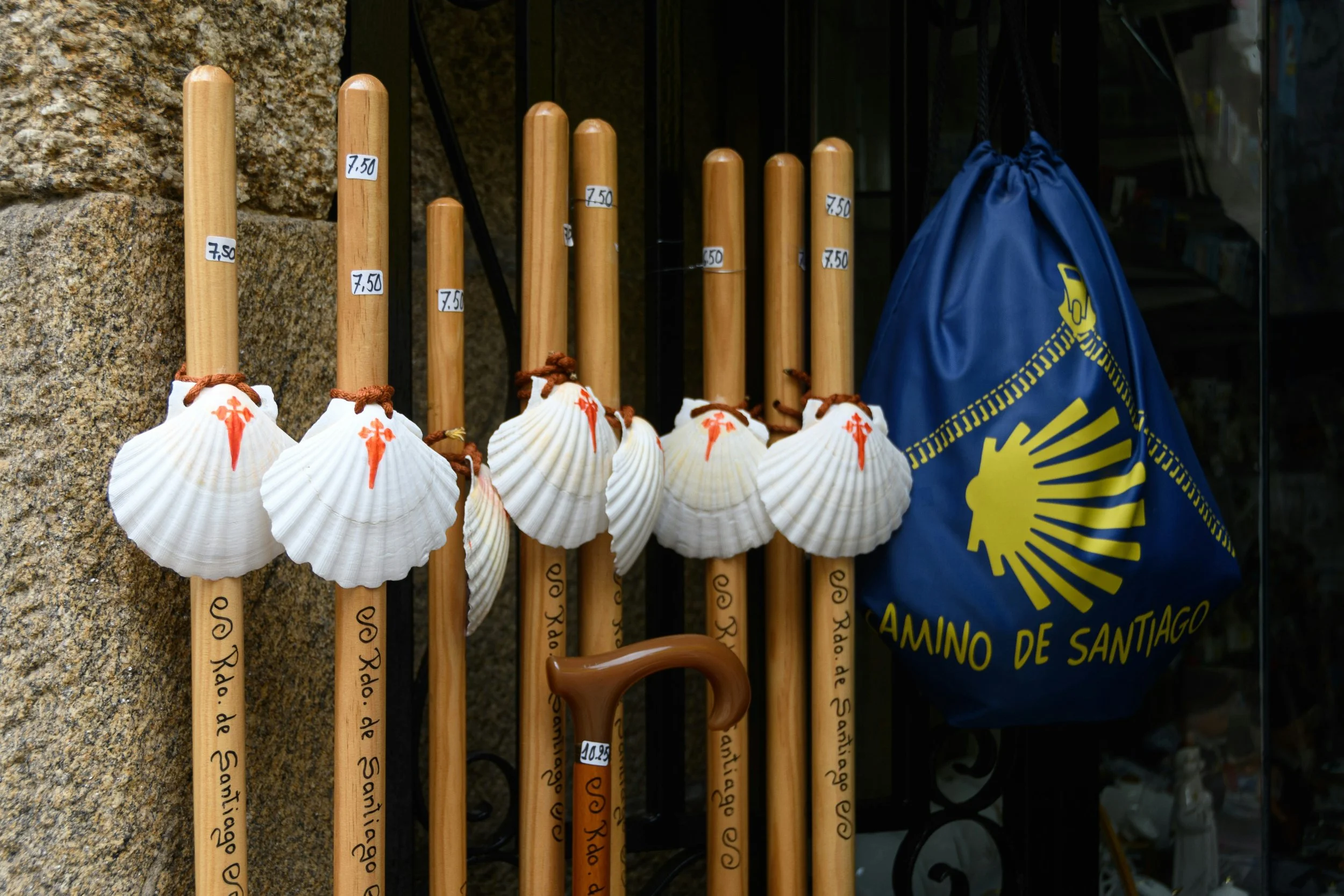 Camino de Santiago Scallop Shells Walking Sticks Galicia Spain