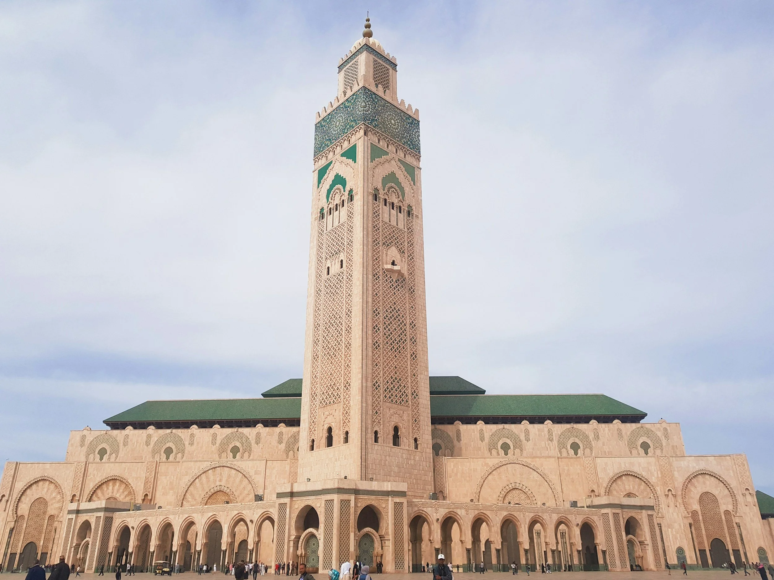 Hassan II Mosque at sunset in Casablanca, the largest mosque in Africa, Morocco