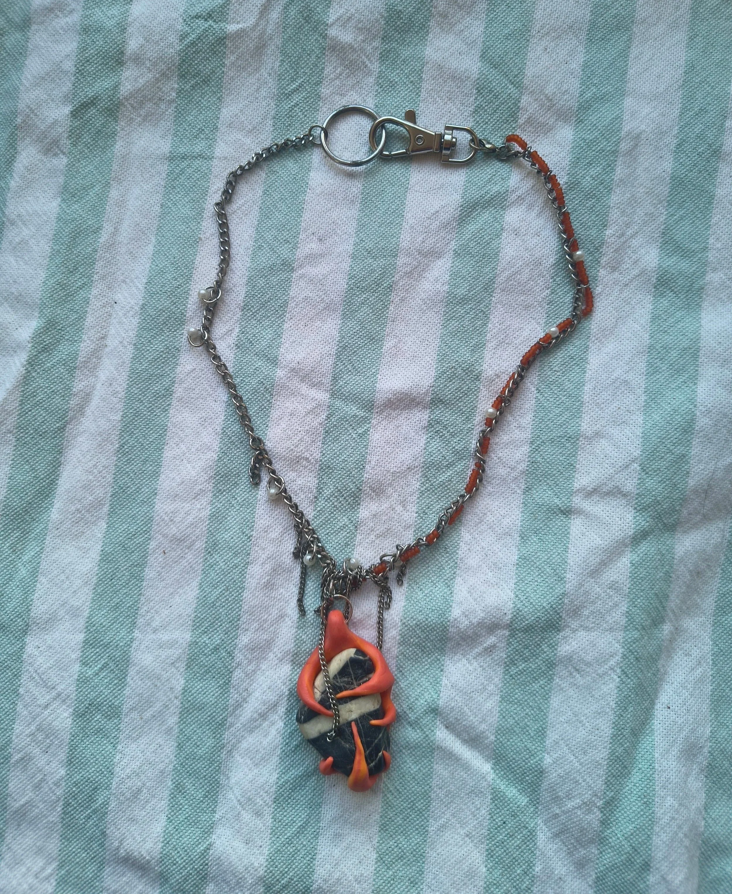 Necklace with Stone 'Flame'
