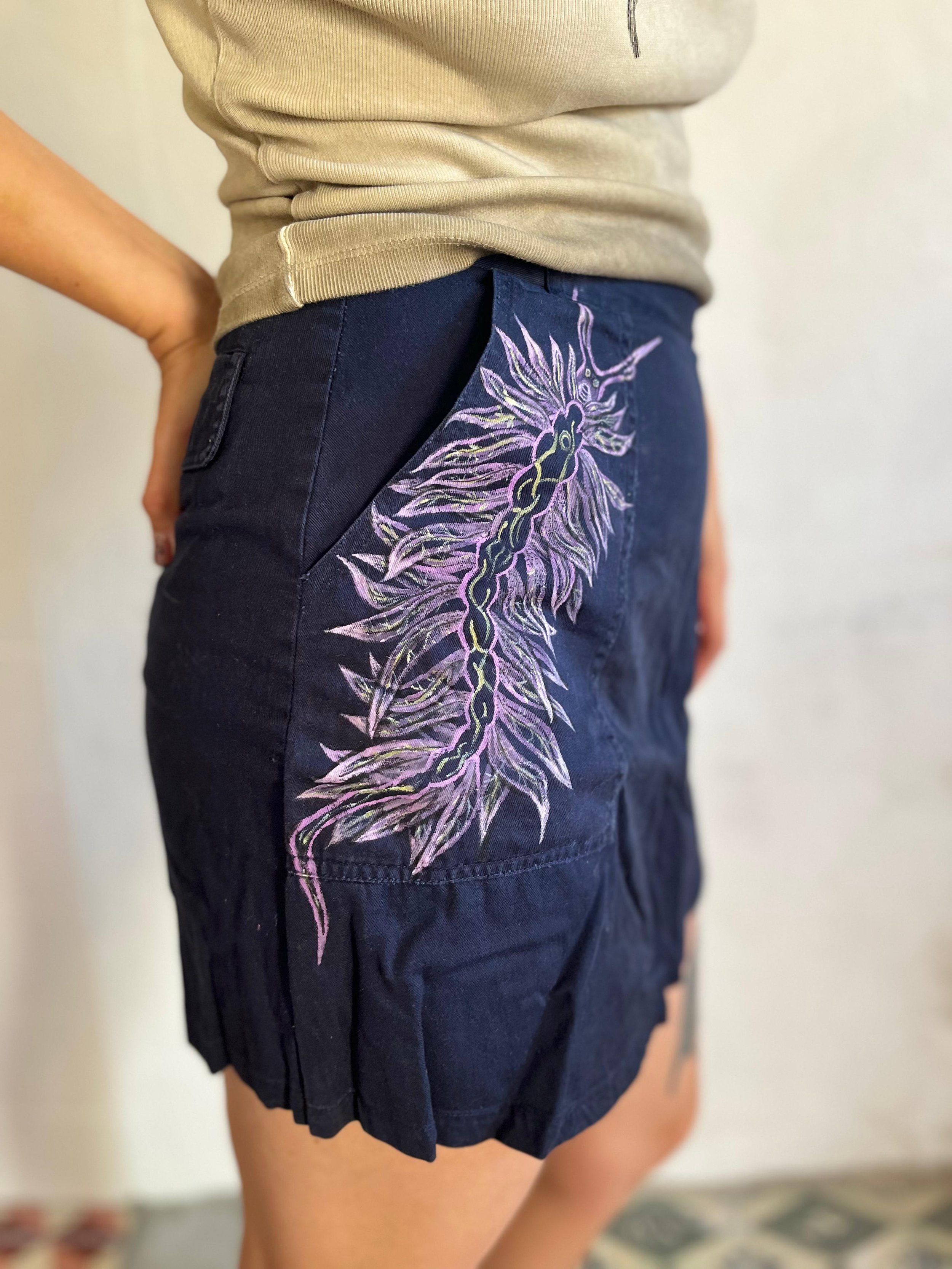 Upcycled Cotton Skirt - Neon Fish (10).jpg