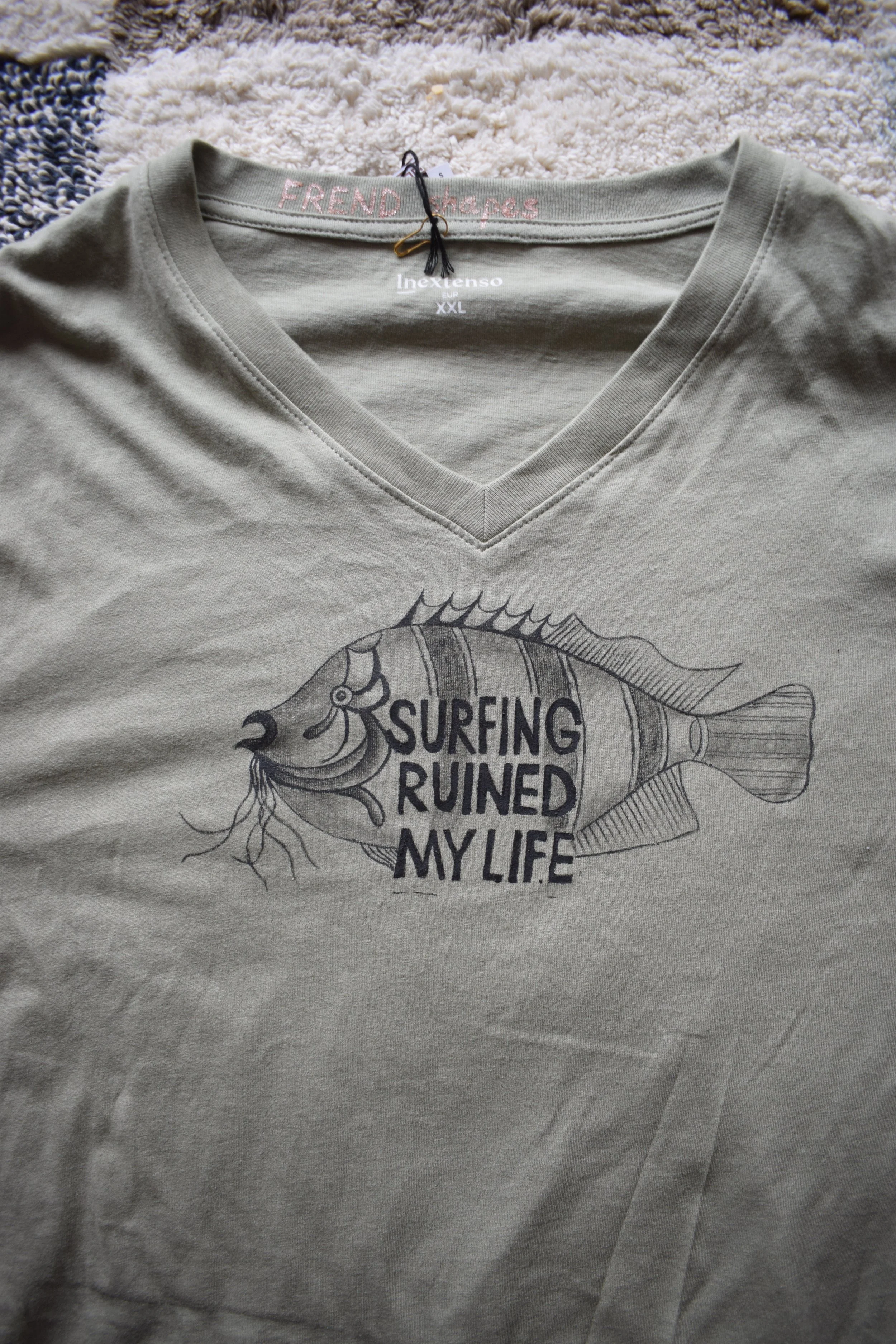 'Surfing Ruined My Life' Tshirt Sage4.JPG