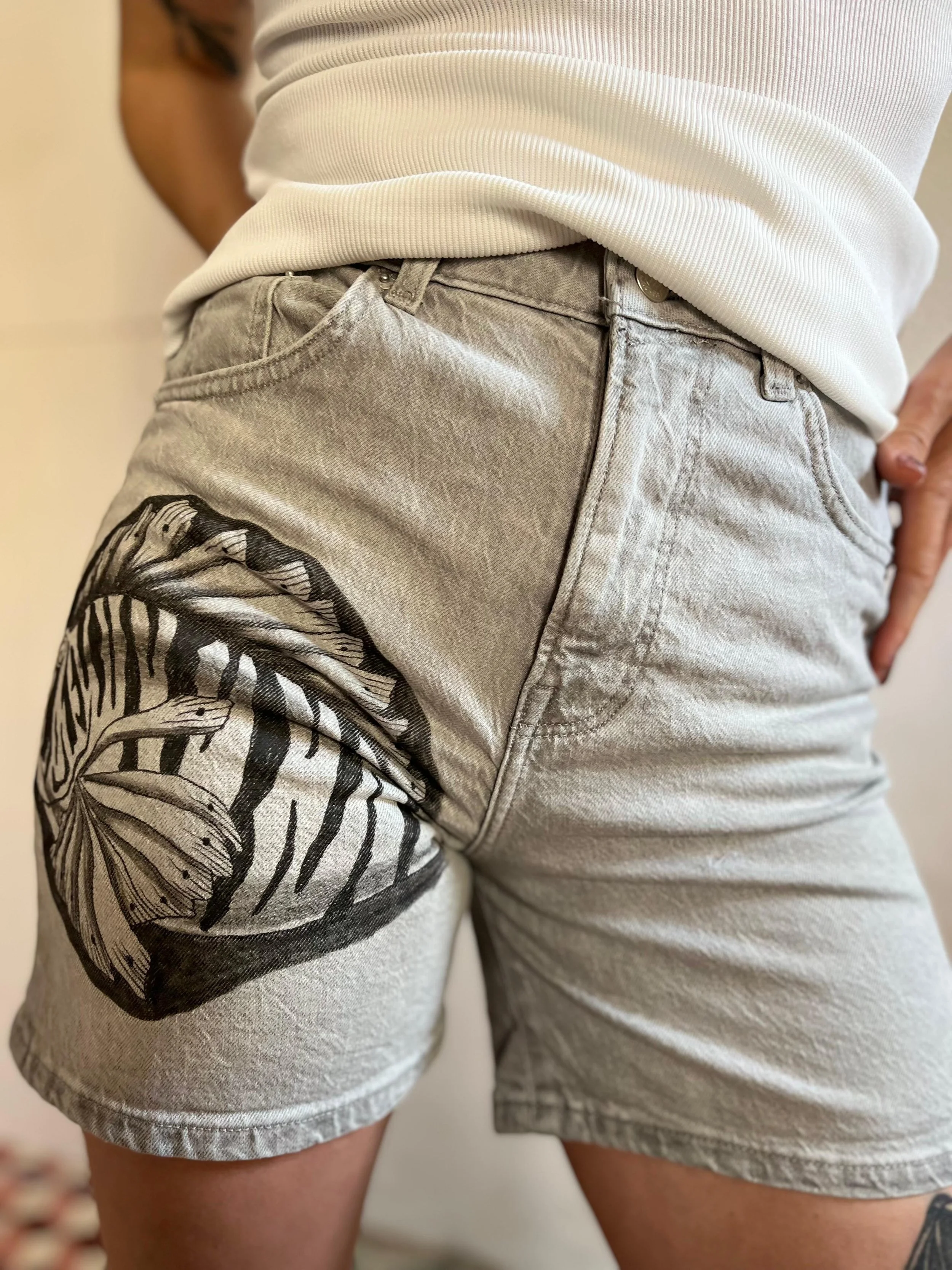Upcycled Denim Shorts - Deepsea M