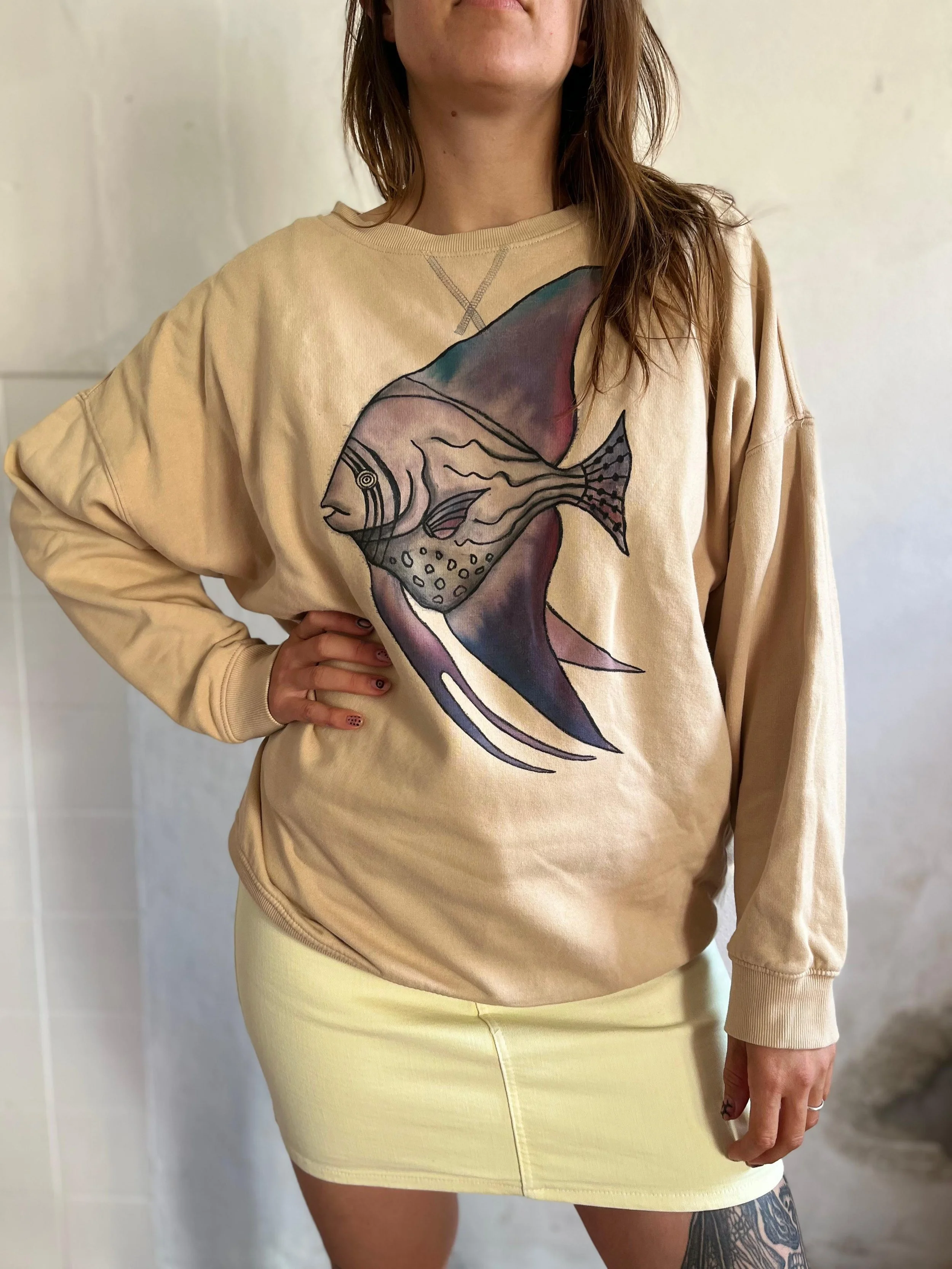 Upcycled Cotton Sweatshirt - Angelfish L.jpg