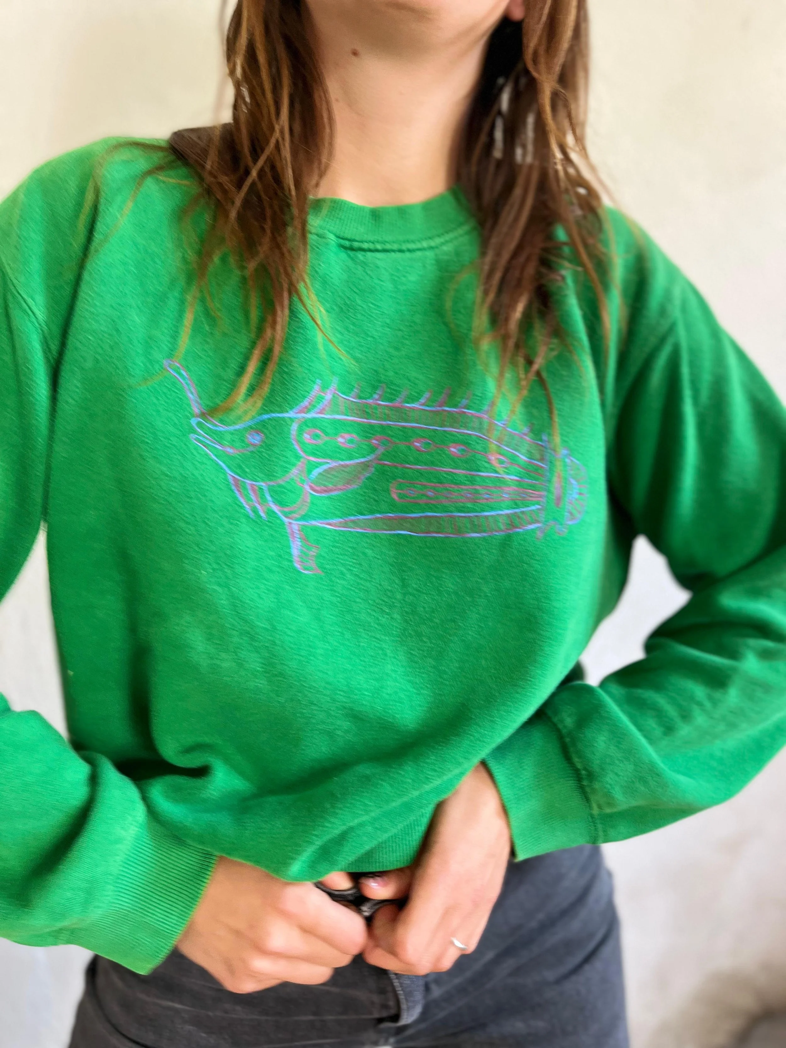 Upcycled Cotton Sweatshirt - 3D Fish M (10).jpg