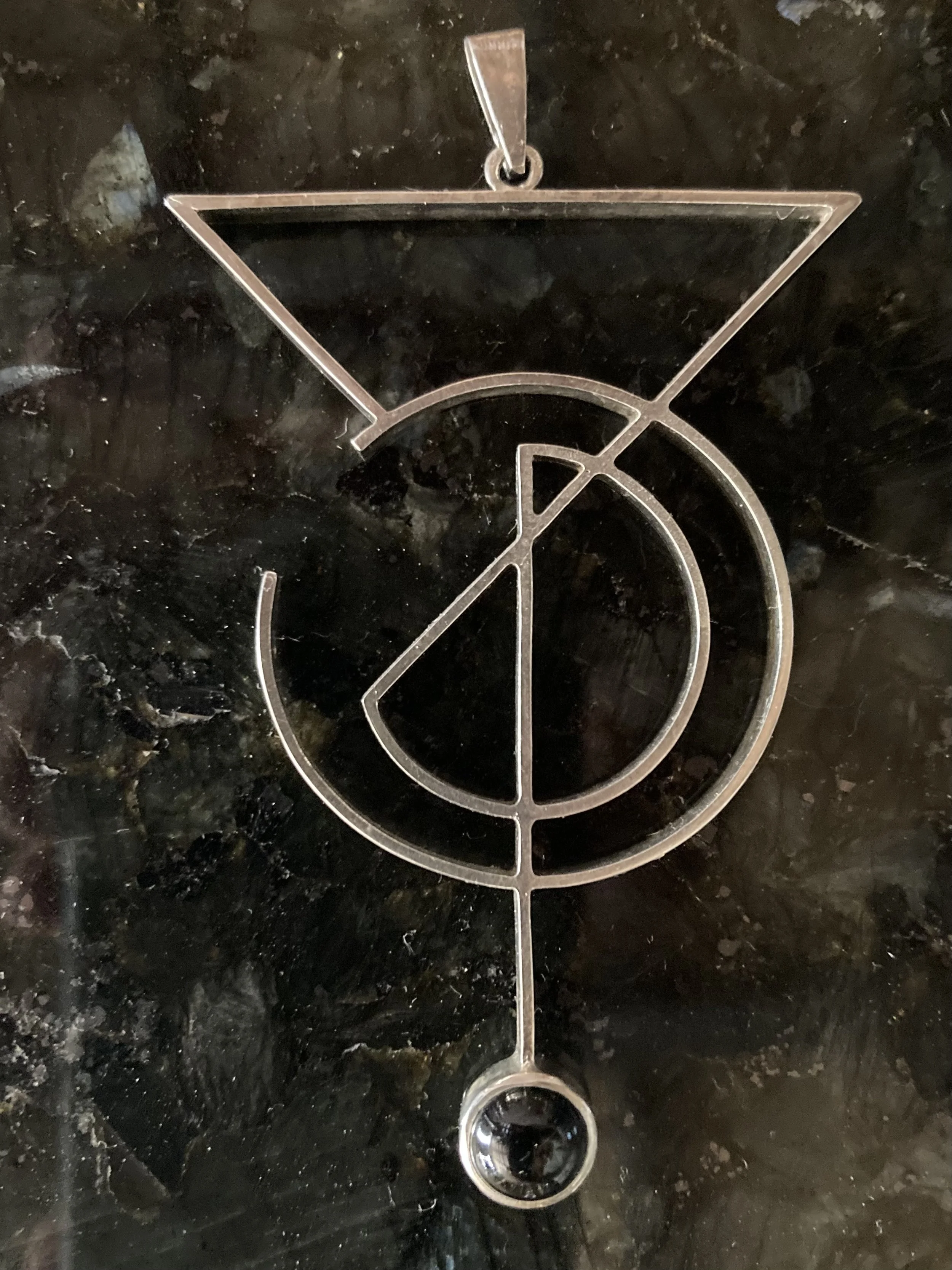 Pendant Geometric Onyx Sterling Silver