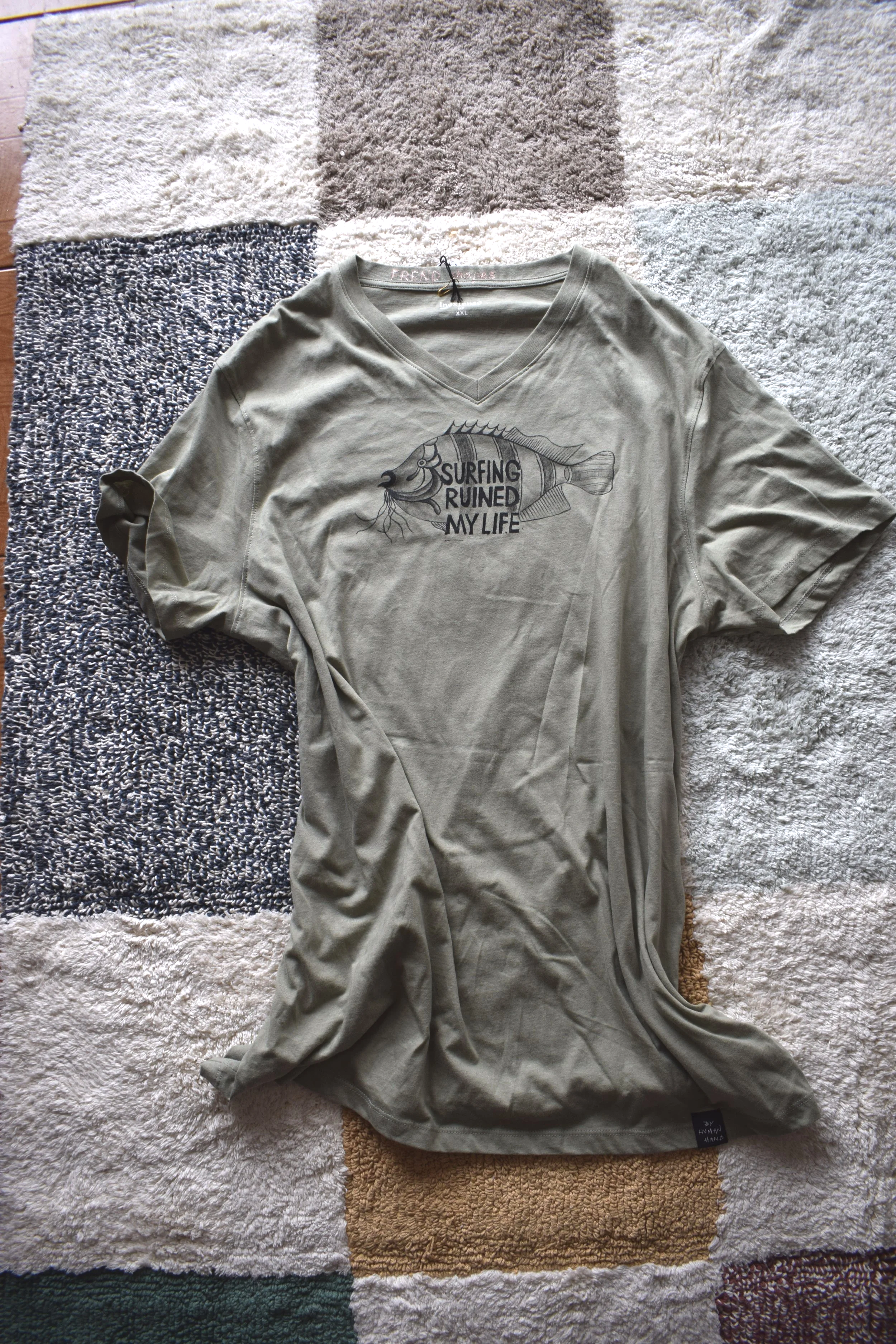 Organic Cotton T-Shirt – 'Surfing Ruined My Life' XXL