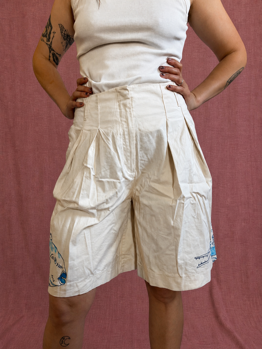 Upcycled Cotton Shorts - Blue Fish L (2).png