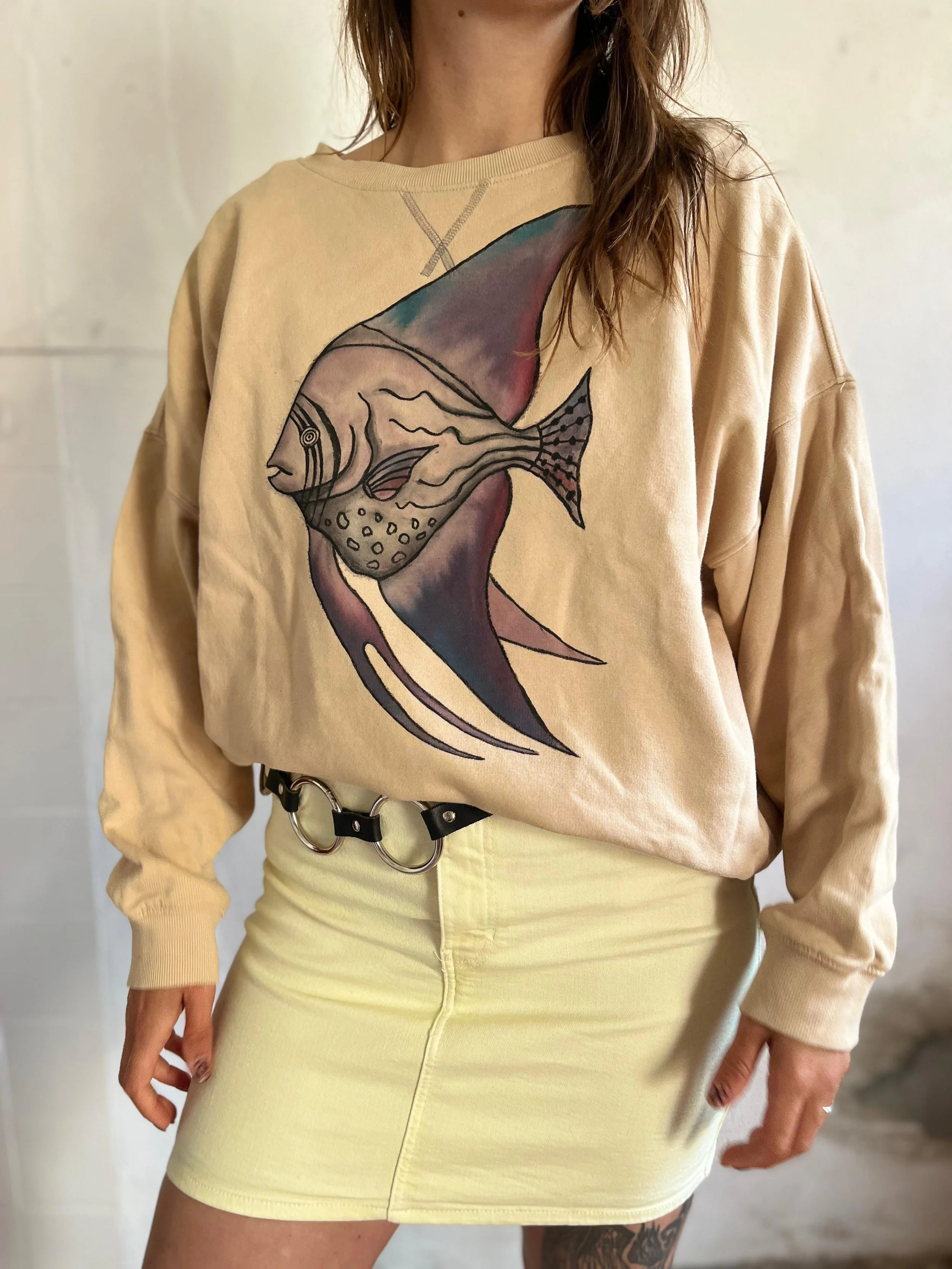 Upcycled Cotton Sweatshirt - Angelfish L