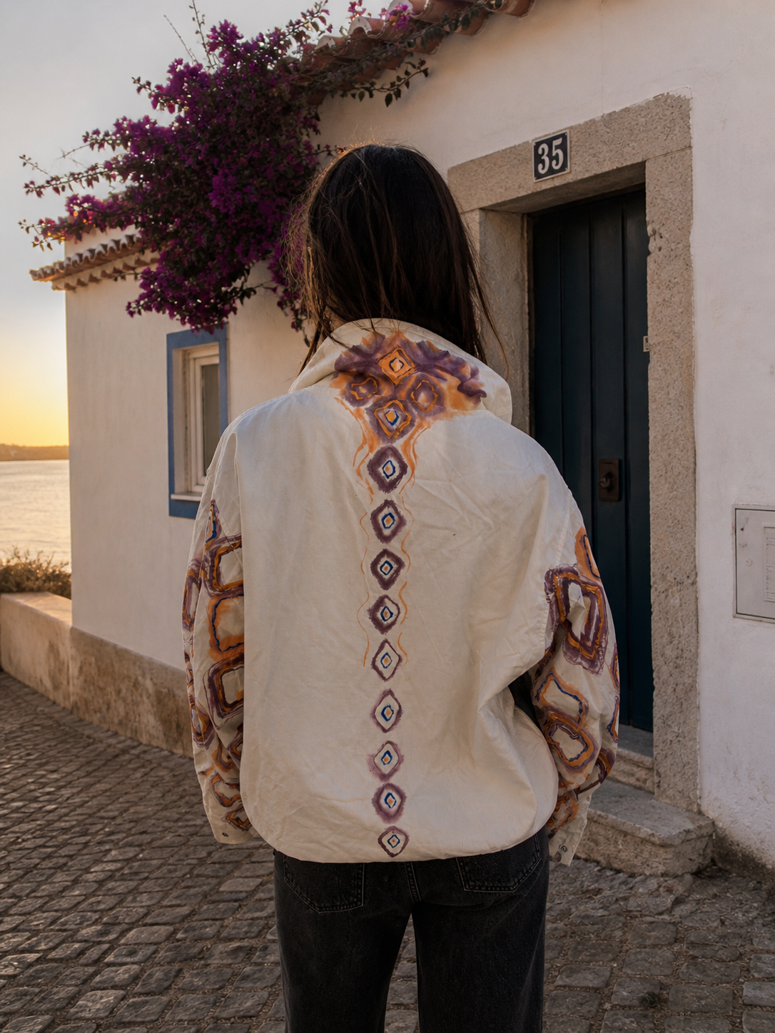 Upcycled Cotton Jacket – Abstract XXL