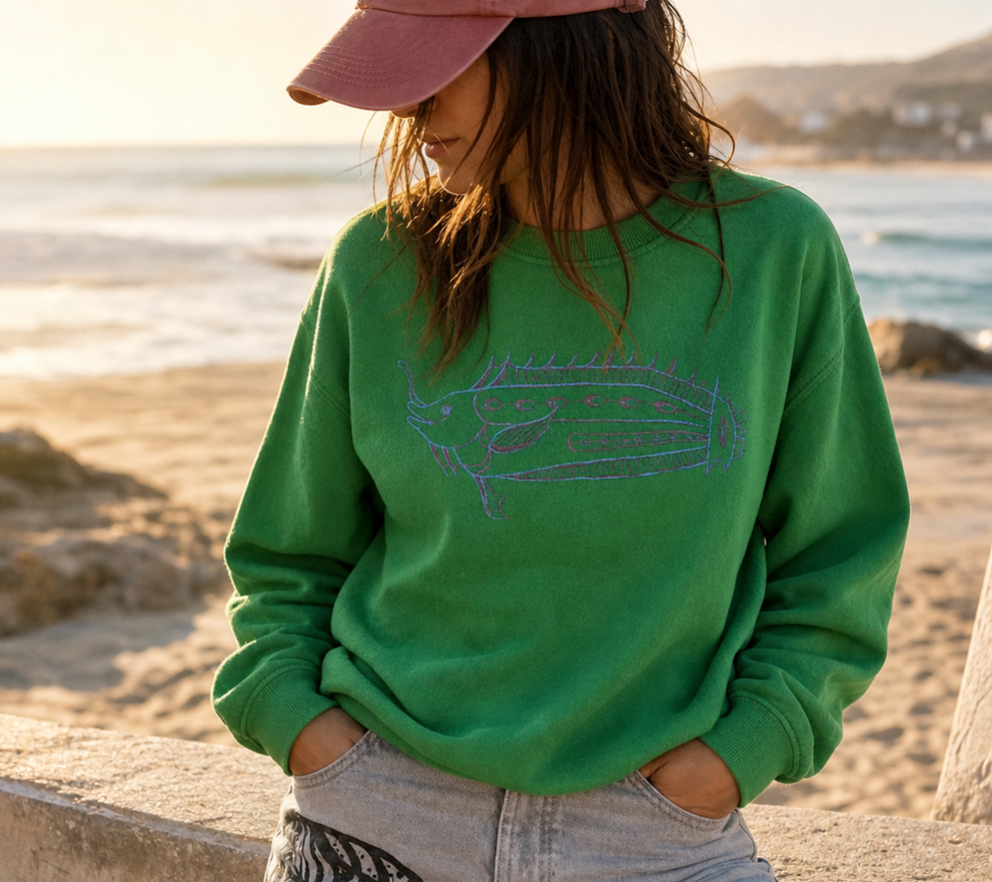 Upcycled Cotton Sweatshirt - 3D Fish M (3).png