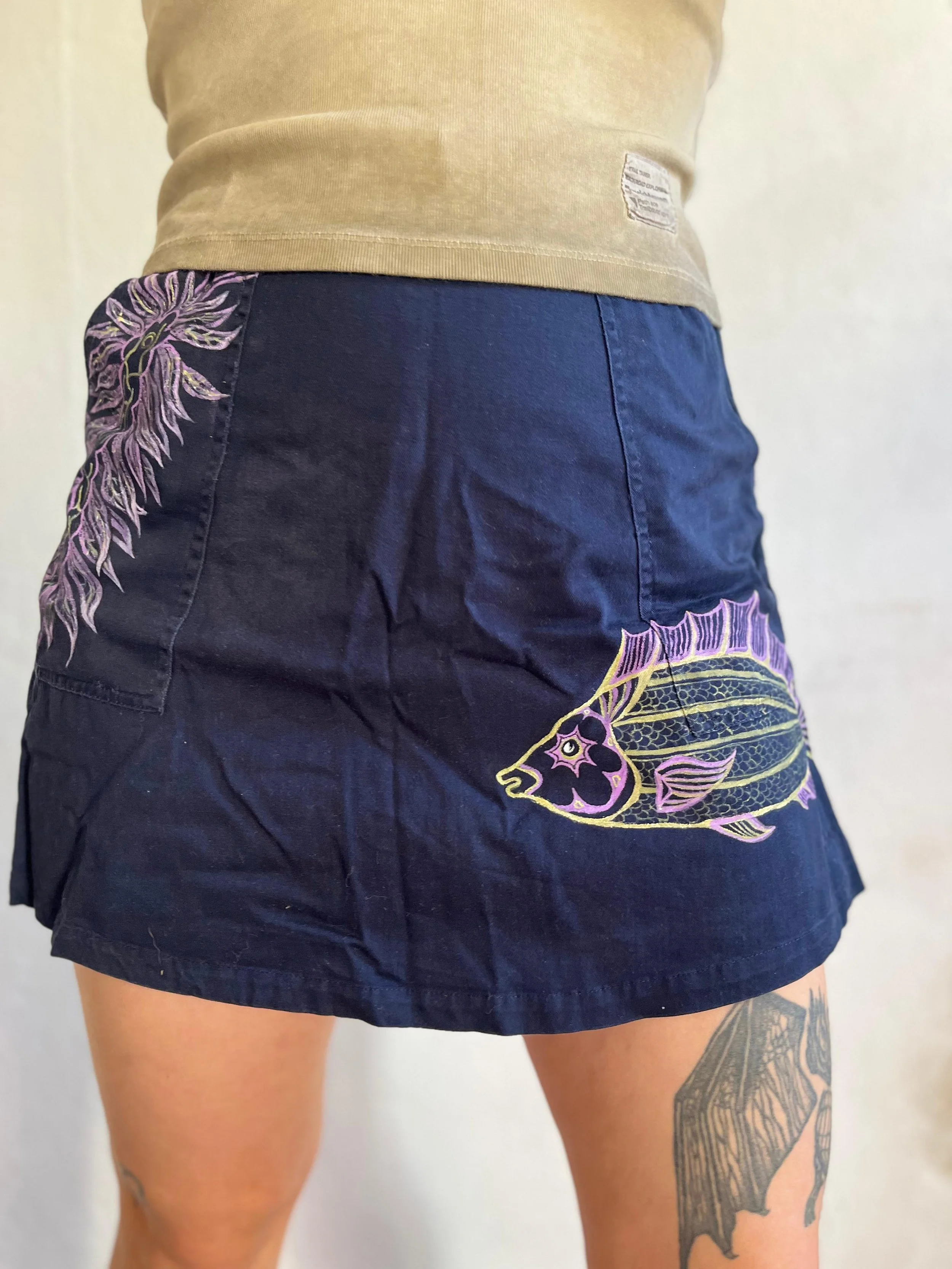Upcycled Cotton Skirt - Neon Fish (4).jpg
