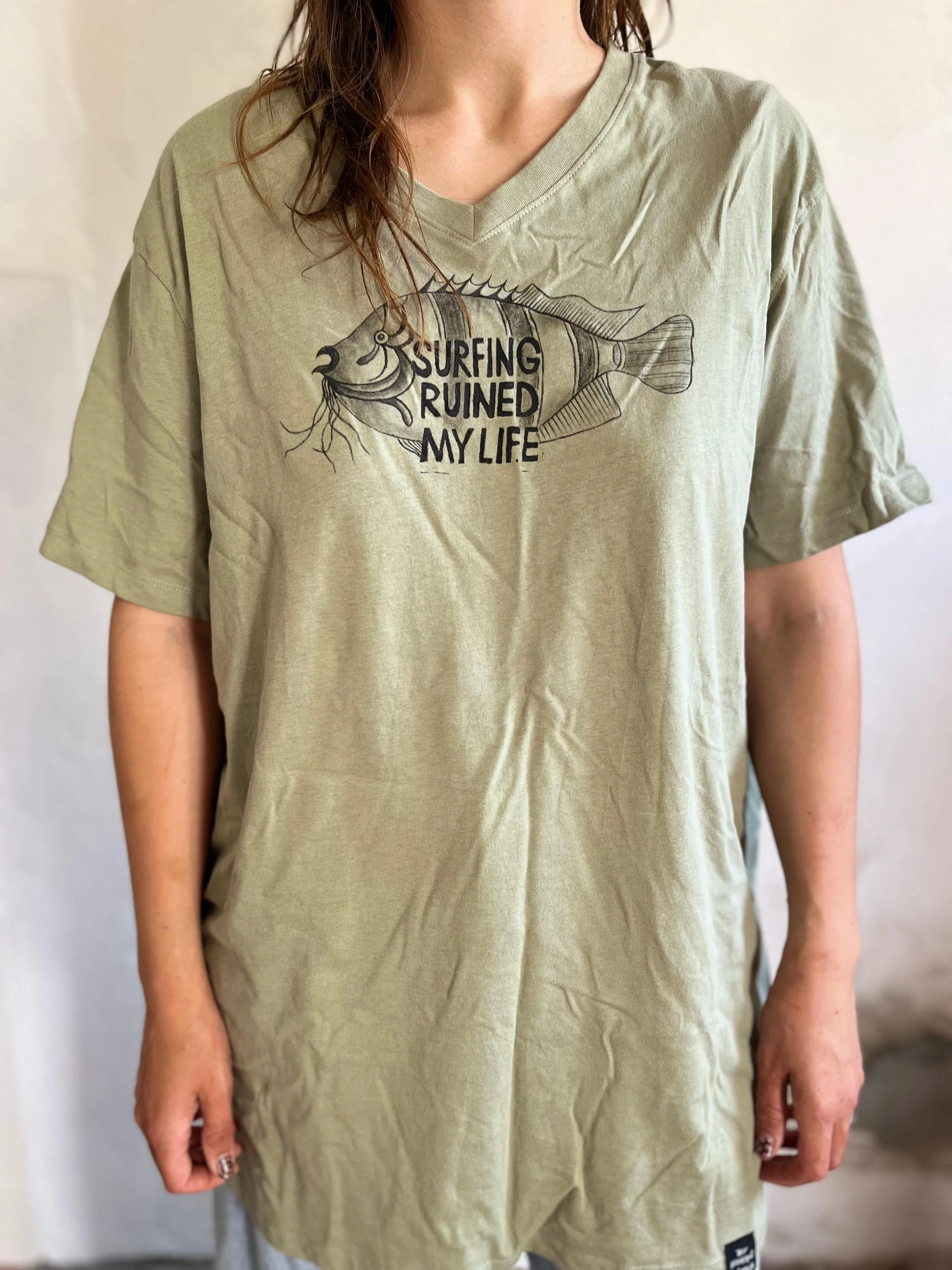 Organic Cotton T-Shirt – 'Surfing Ruined My Life' (XXL) (2).jpg