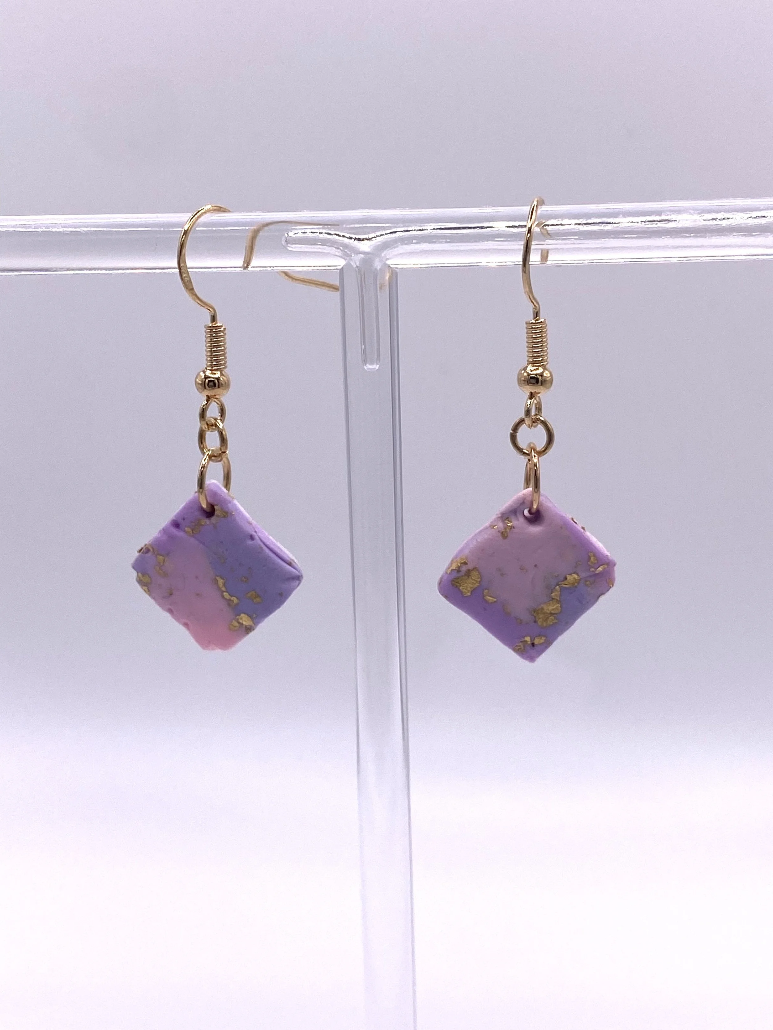 Marbled Square Earrings