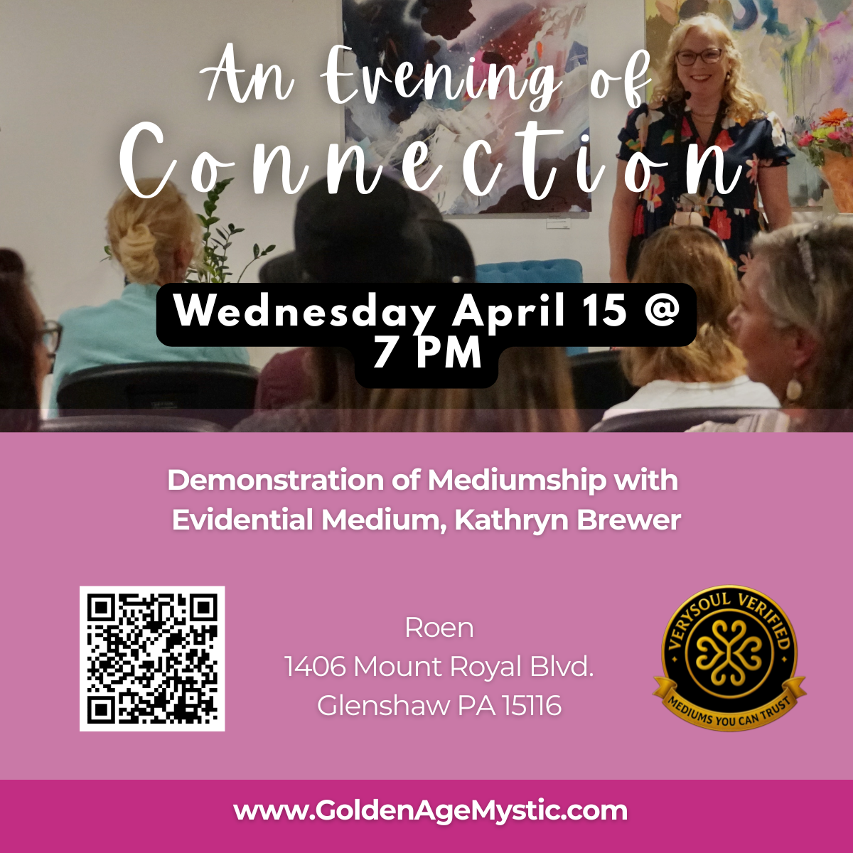 An Evening of  Connection: Live Mediumship at Roen in Glenshaw