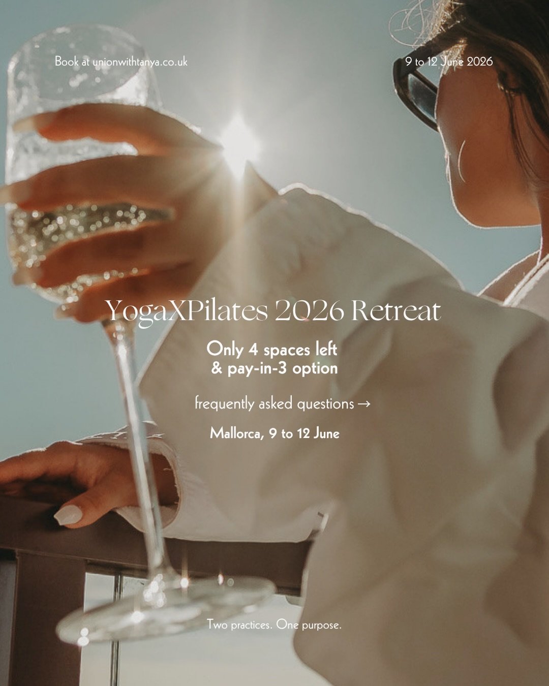 Only 4 spaces left on our yoga and Pilates retreat next month and it has come around SO quickly!!

If you need a break, a space to step away, an environment that&rsquo;s going to nourish your body and soul... we think we&rsquo;ve created it for you. 