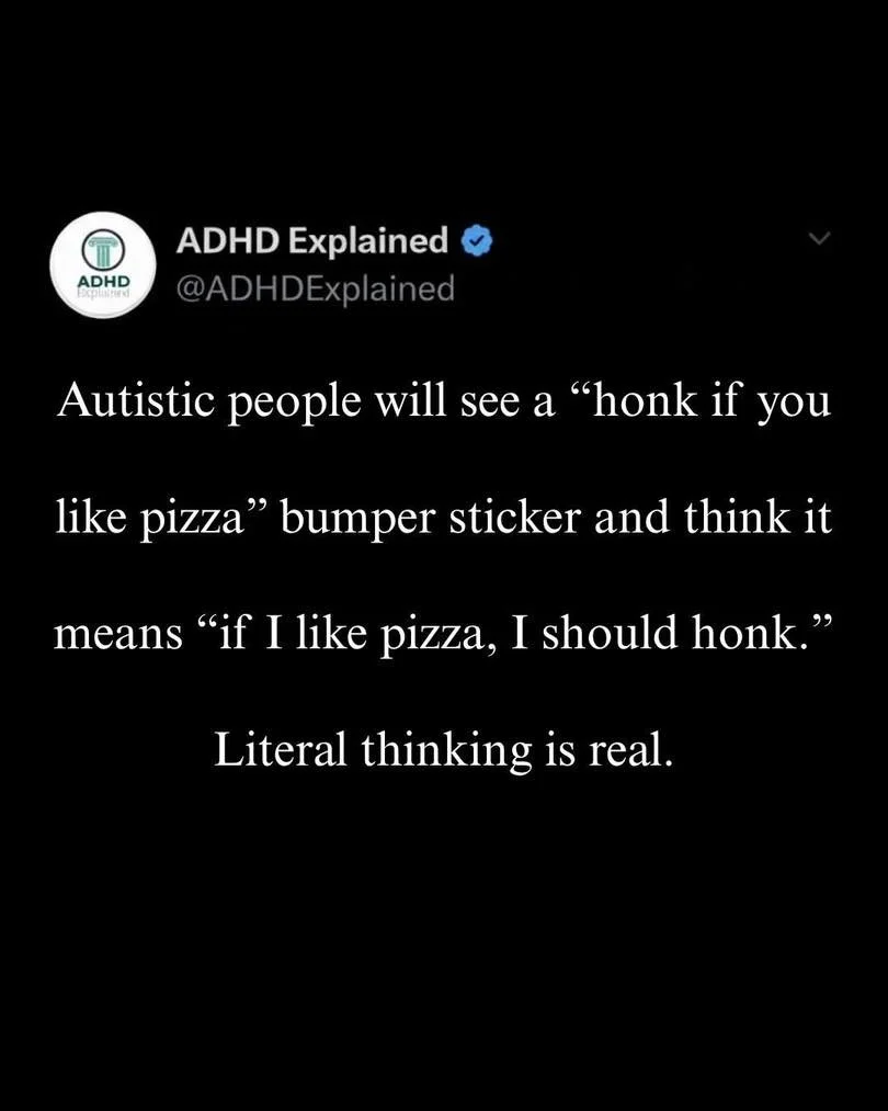 This one confused me at first. 😂

There&rsquo;s actually a whole concept behind this joke. It&rsquo;s related to pragmatic language, which is how we understand what someone means beyond the exact words they say.

&ldquo;Honk if you like pizza&rdquo;
