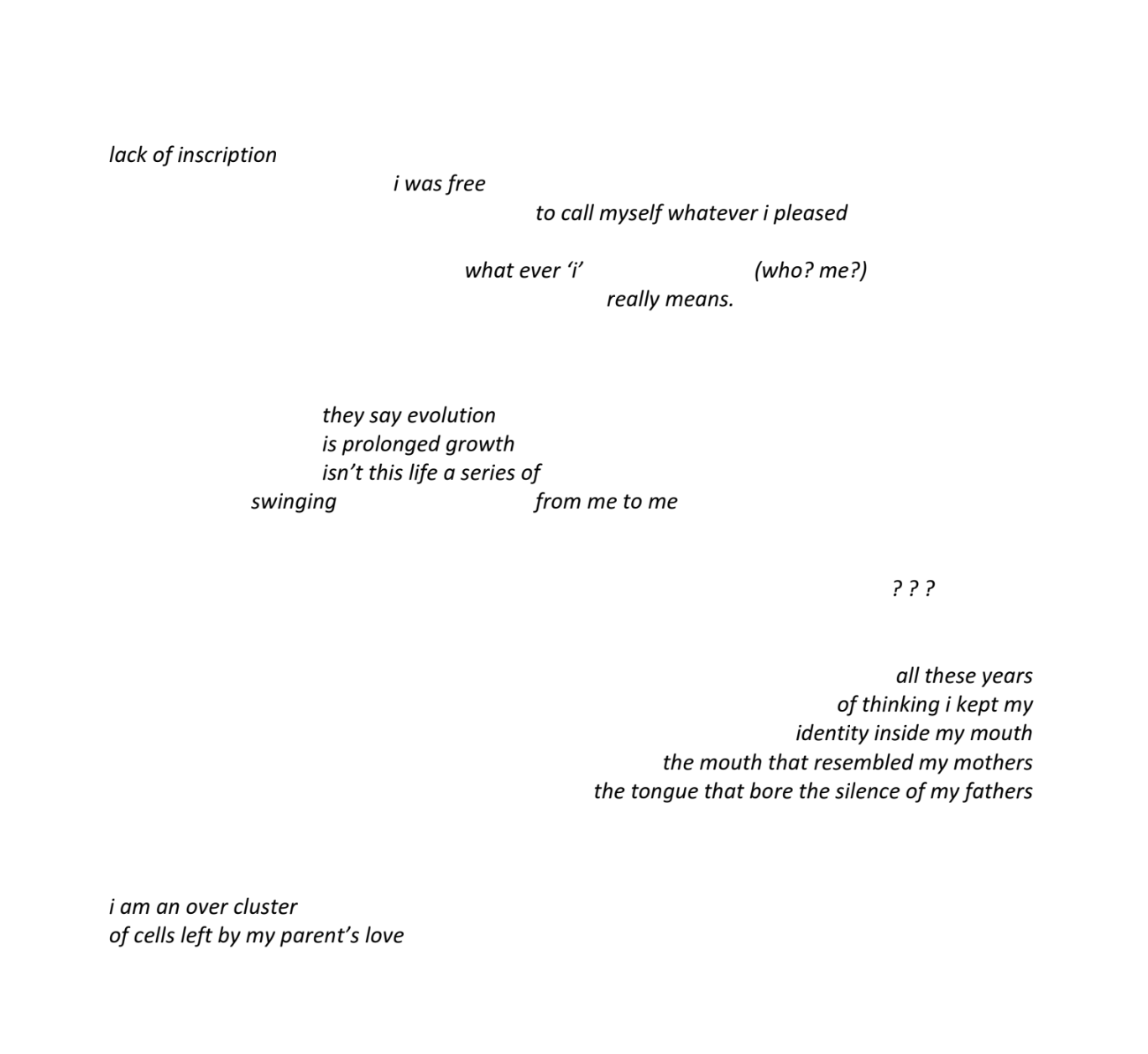 Sample poem from The Hurt of Becoming