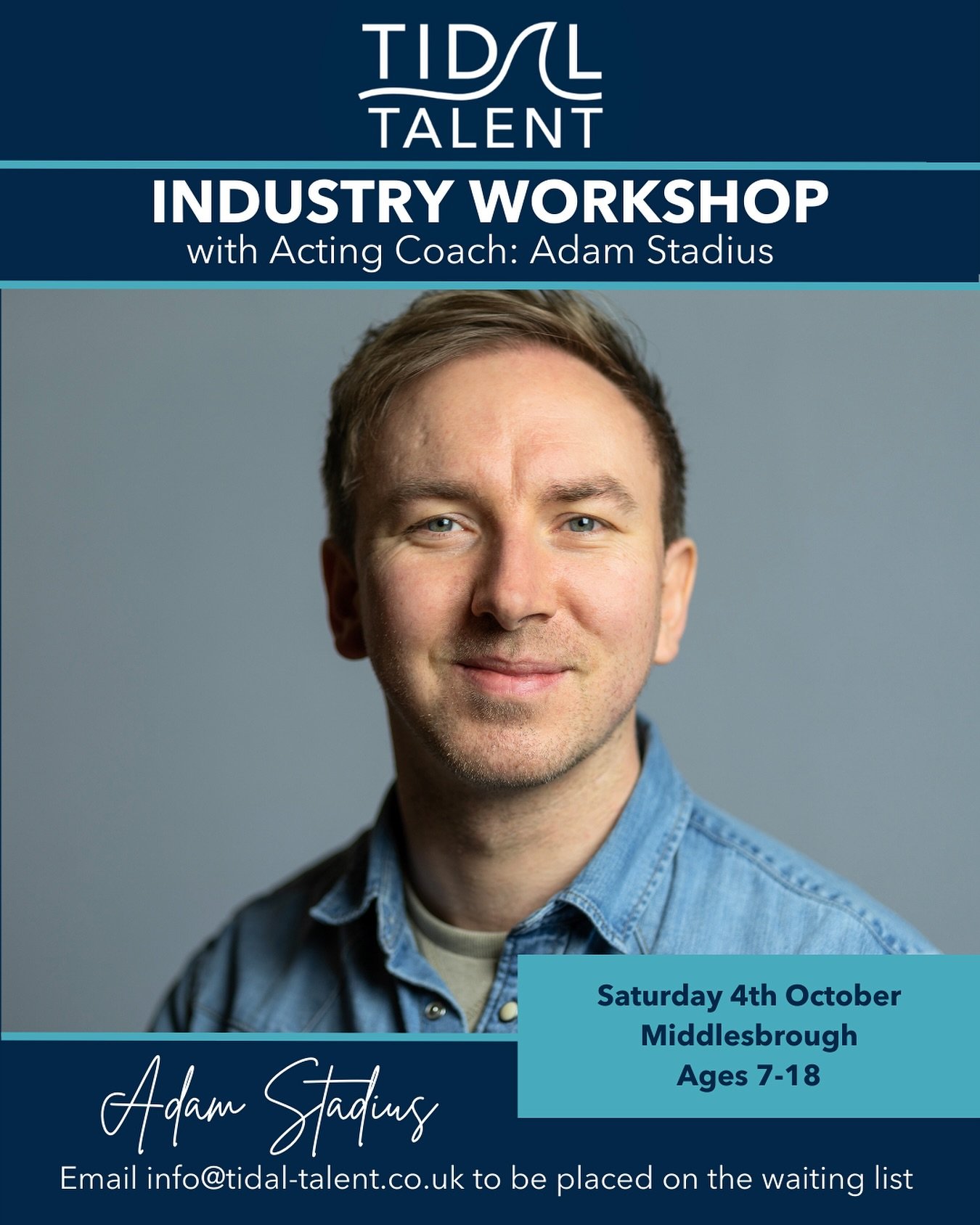 INDUSTRY WORKSHOP 🌊

This October, train with TIDAL!

We&rsquo;re diving into acting, connection, actioning &amp; industry skills in an exclusive workshop led by none other than&hellip;

Adam Stadius 🌊
Acting Coach &amp; Deputy Head of Leeds Conser