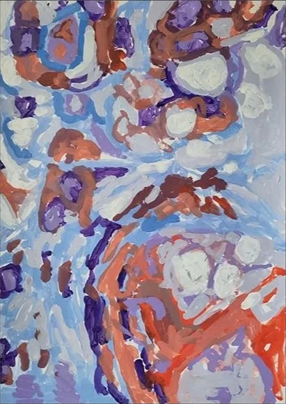 Kidney Slice no 3 (2025) Acrylic paint on paper, 42 x 59.4 cm