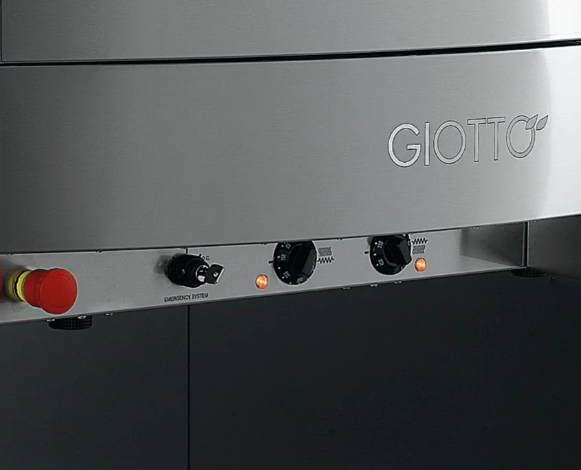 Giotto rotating deck oven featuring a back-up control system for reliable performance.