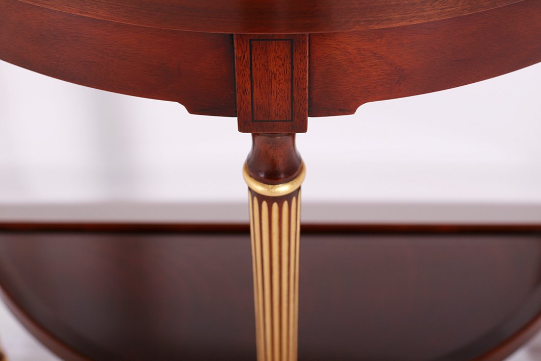 Fluted mahogany leg detail with gold inlay detailing. For interior designers, joinery and furniture manufacturers and private individuals.