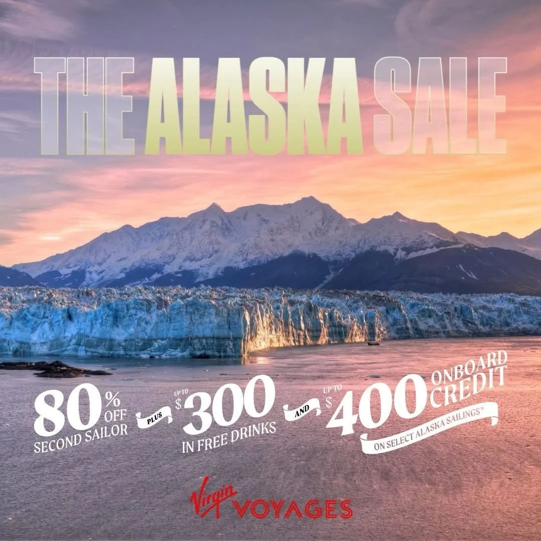 Alaska is calling&hellip; and this sale is GOOD.

Right now you can snag 80% off the second sailor, up to $300 in free drinks, and up to $400 in onboard credit on select sailings.

Glaciers. Bald eagles. Mountain views that don&rsquo;t even look real