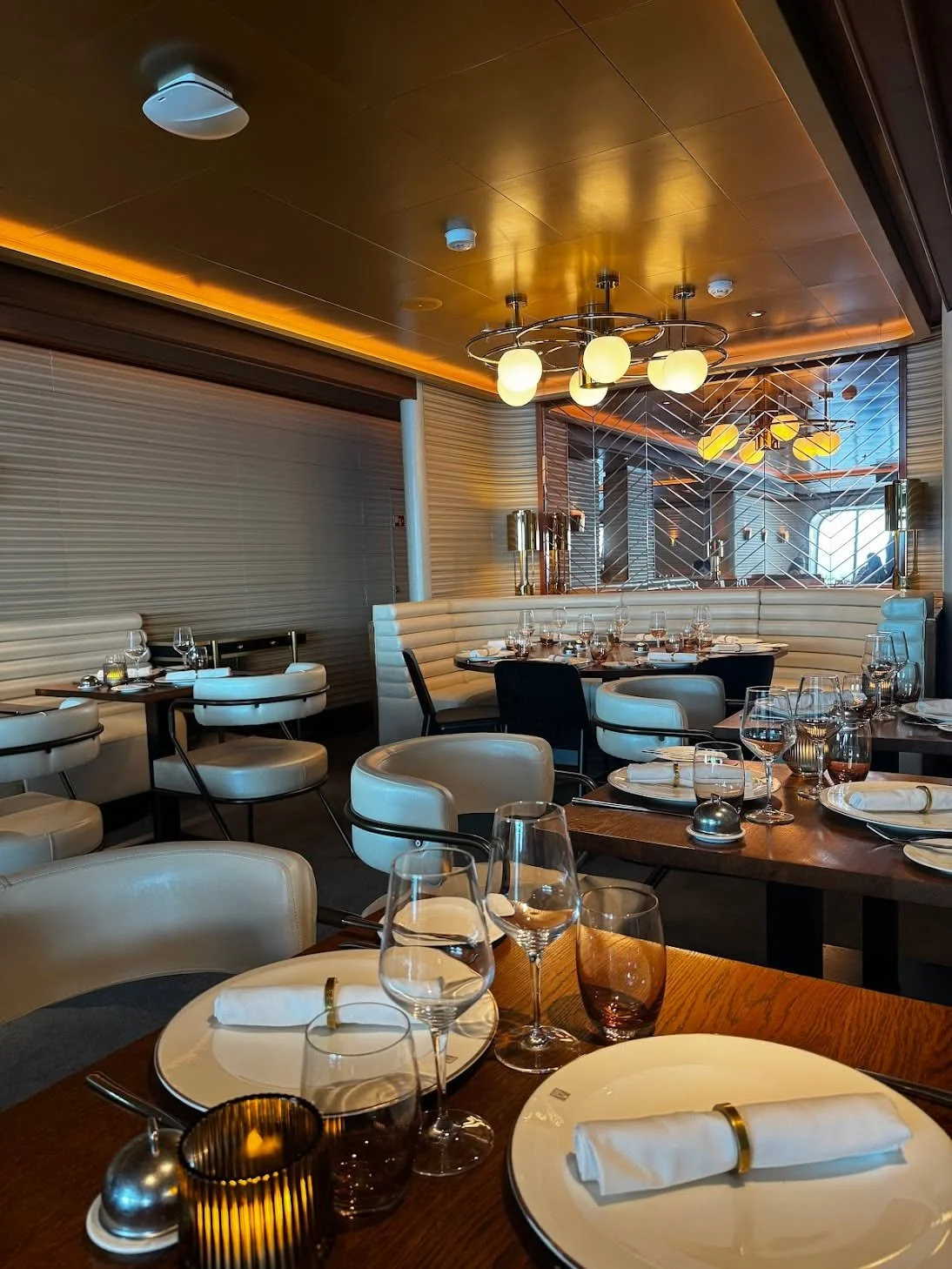 Tonight we&rsquo;re having dinner at The Wake, Virgin Voyages&rsquo; modern take on a classic steakhouse and one of the most beautiful restaurants on the ship.

Like all dining on Virgin, it&rsquo;s included in the cruise fare, and it&rsquo;s one of 