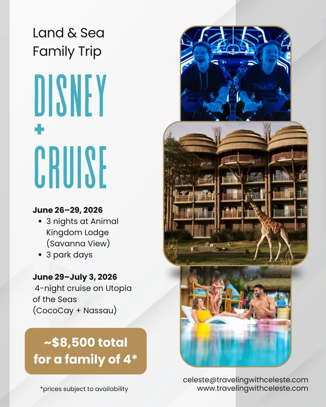 If your kids want a Disney or Universal vacation but you don&rsquo;t want a full week of theme parks this is for you.

Try this instead: Split your trip between land + sea

A few days in the parks + A few days on a cruise

You still get all the fun a