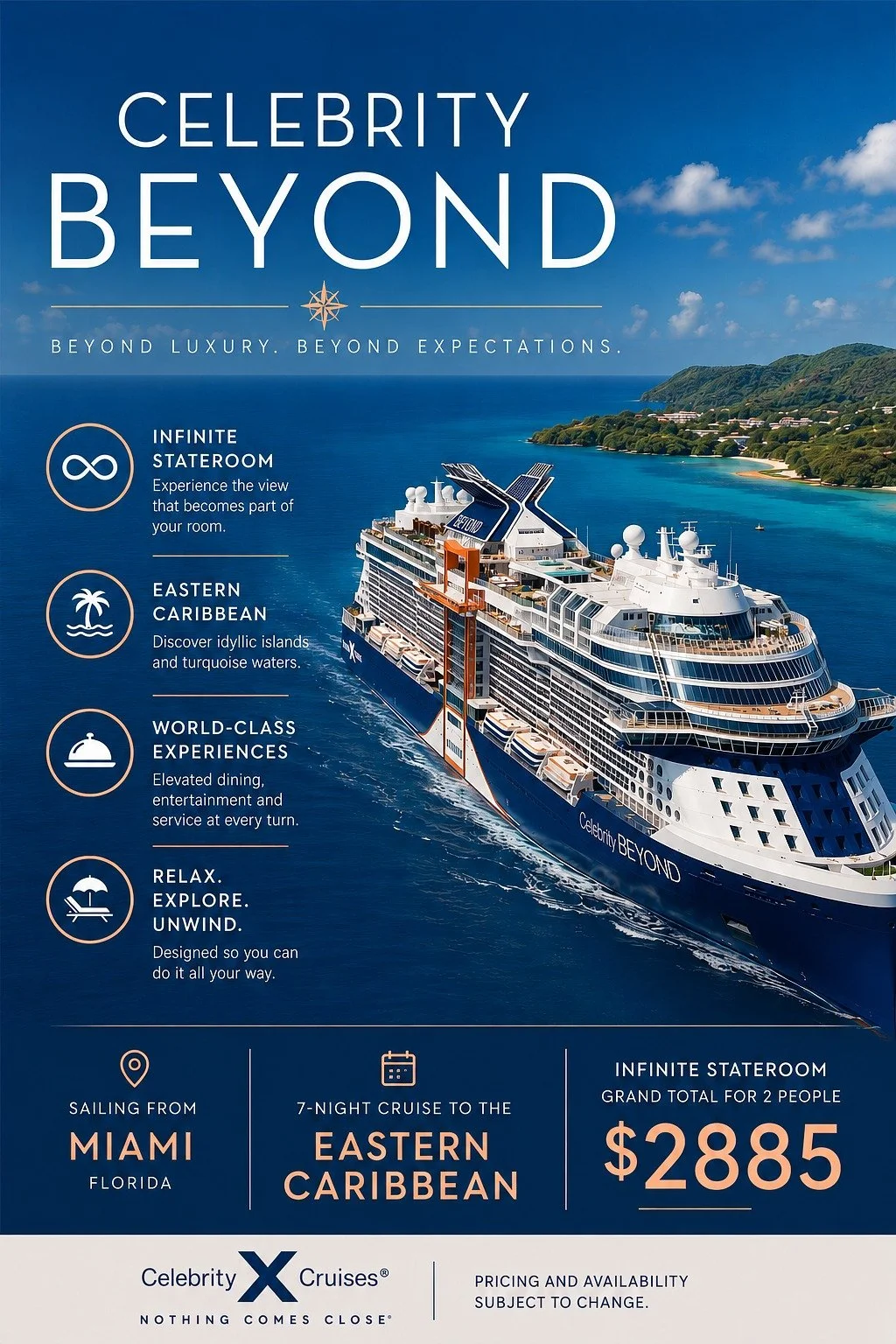 My family and I will be sailing on Celebrity Beyond next week, so you'll probably be seeing a lot of photos and videos from onboard.

And if you find yourself thinking, "Okay, that actually looks amazing..." here's something to consider.

T
