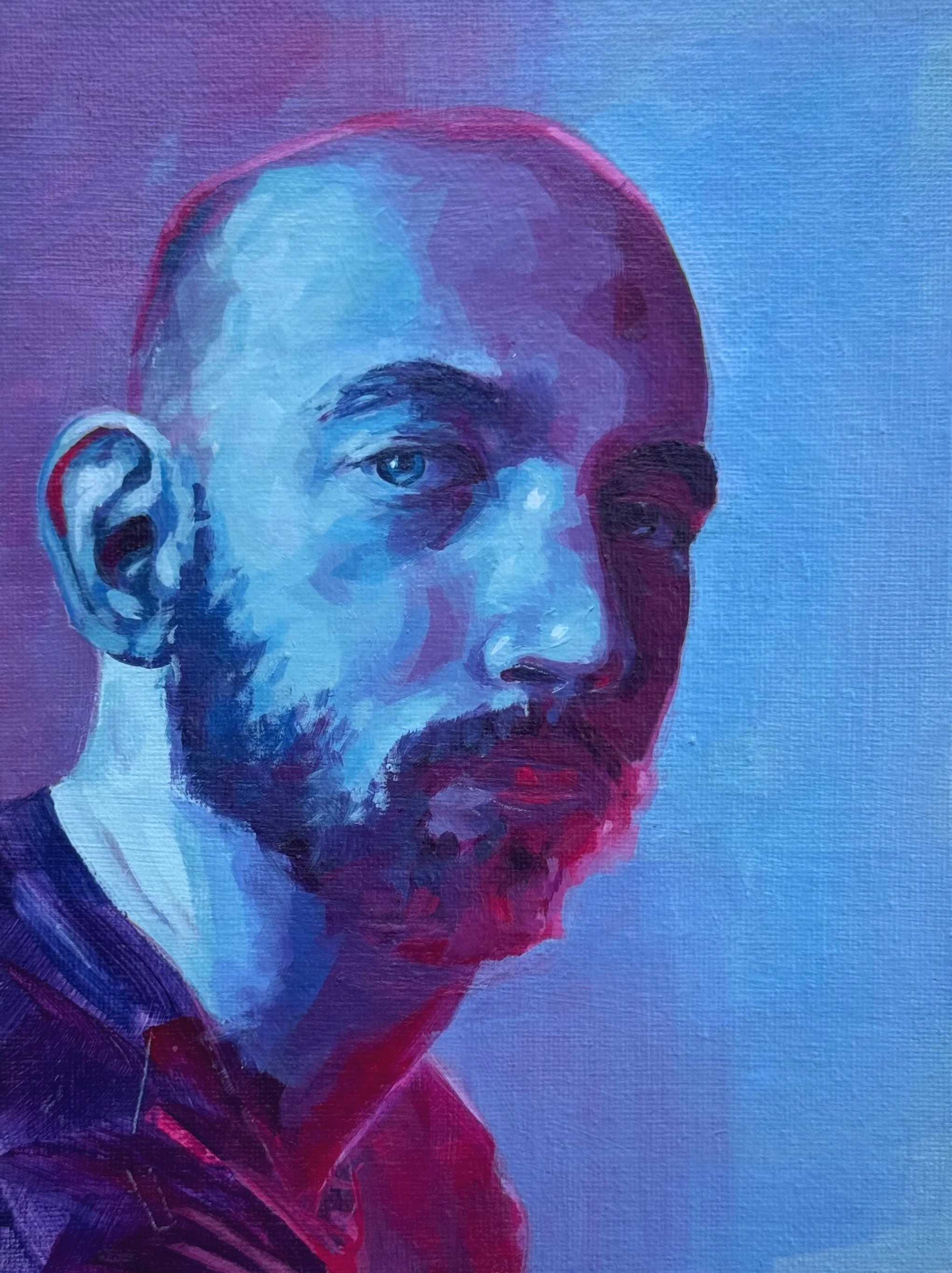 backlit portrait 2 | acrylic on panel | 6" x 8" | 2024