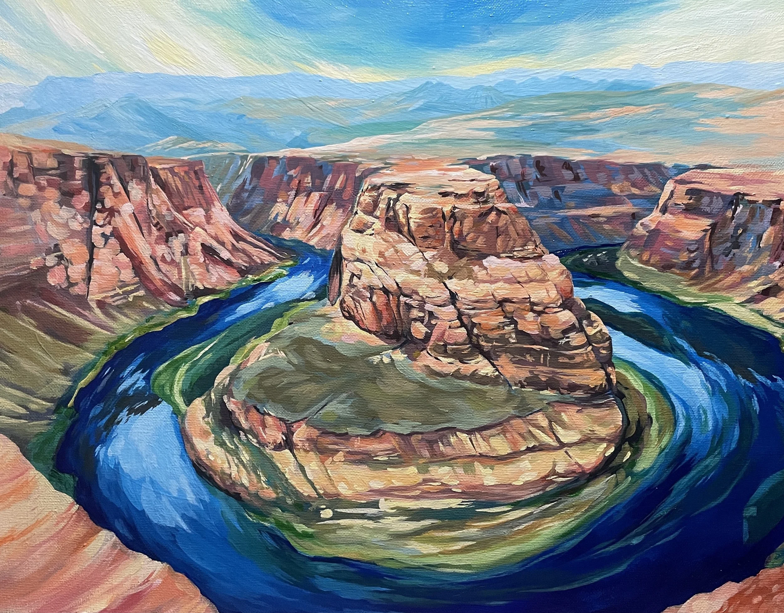 horseshoe bend | acrylic on canvas | 12" x 16" | 2021