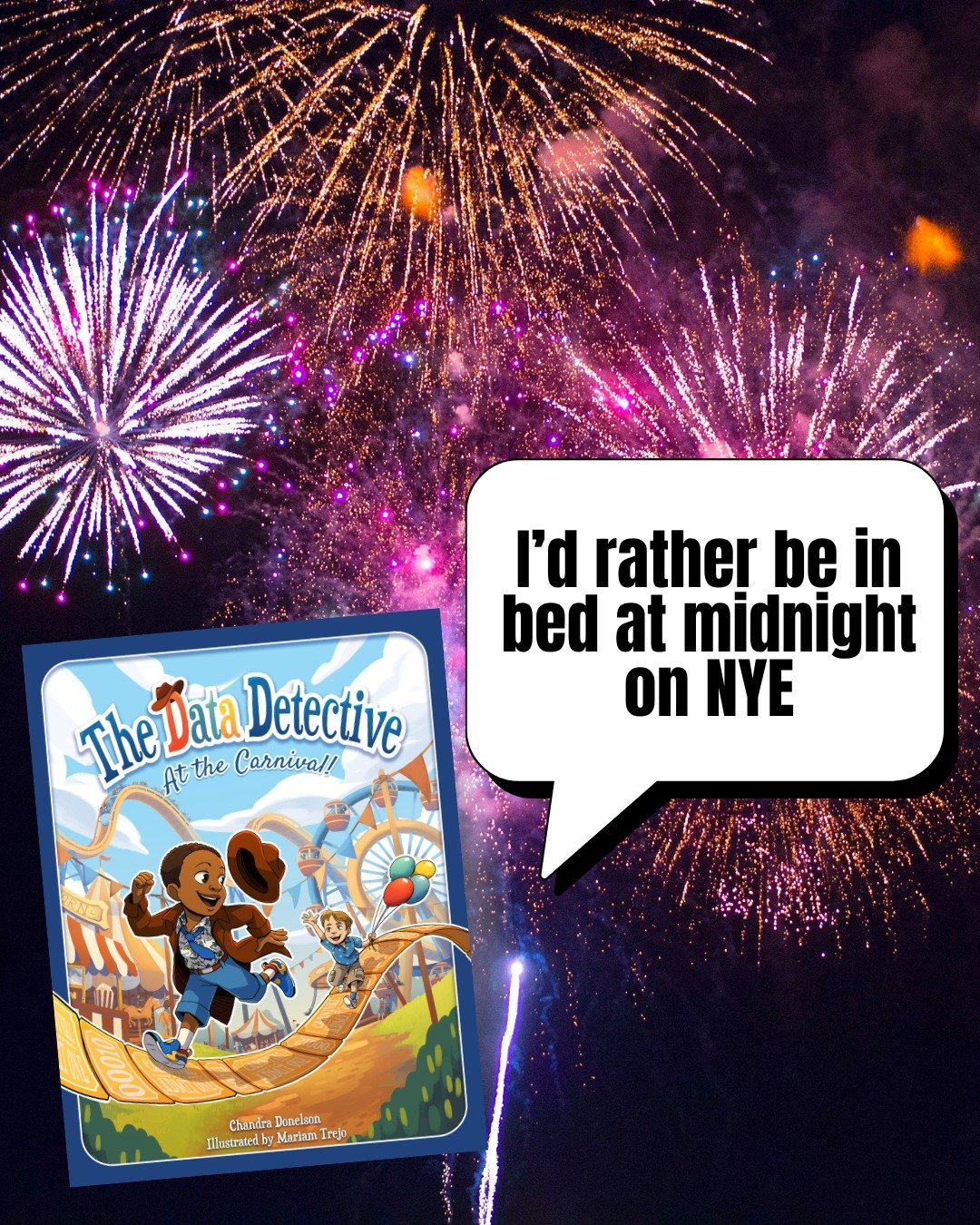 Do you agree with the data detective?? What are you doing at midnight on New Year&rsquo;s Eve?

😴 FAST ASLEEP
🥳 PARTYING HARD

#book #NewYearsEve2025 #NewYear #2026 #NYE2025 #NYE2026 #kidlit #childrensbooks #kidsbookstagram #raisingkids #readaloud 