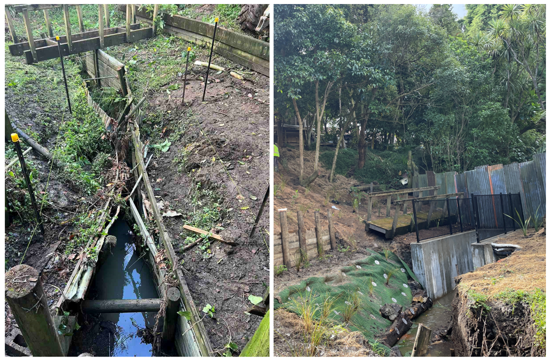 Stream remediation before and after