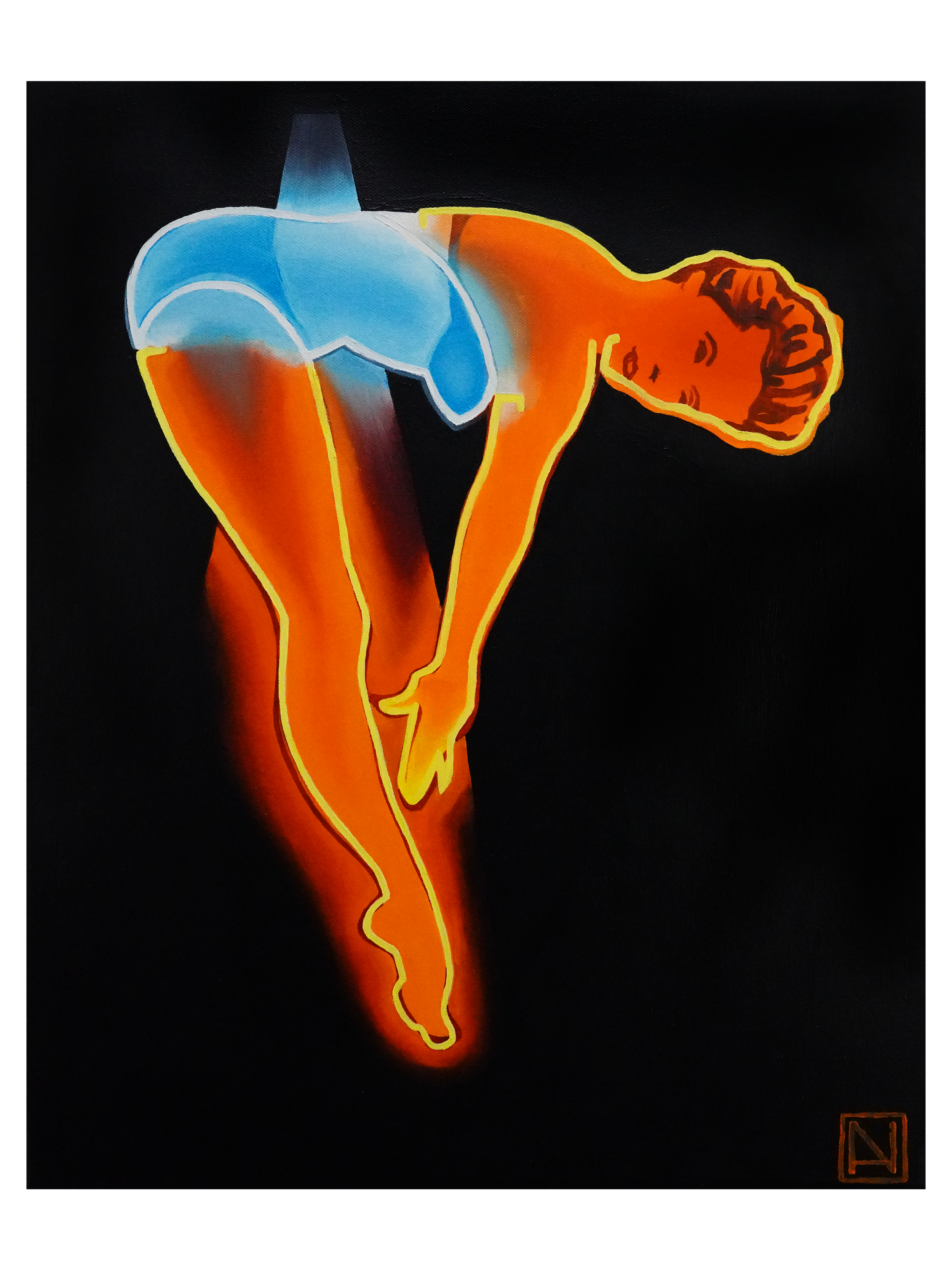 Neon Diver Print