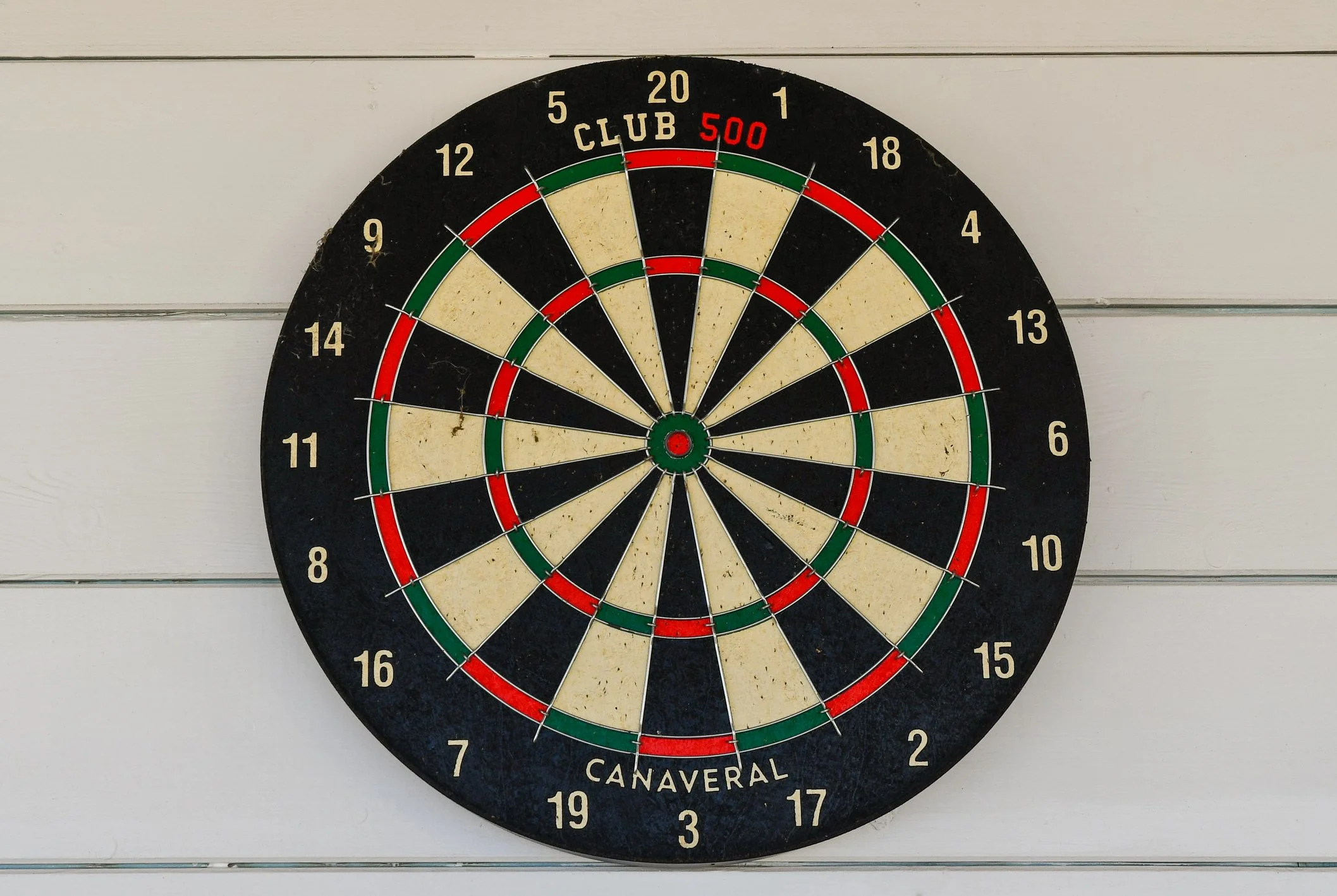 A Club 500 dartboard with bulleye for target marketing