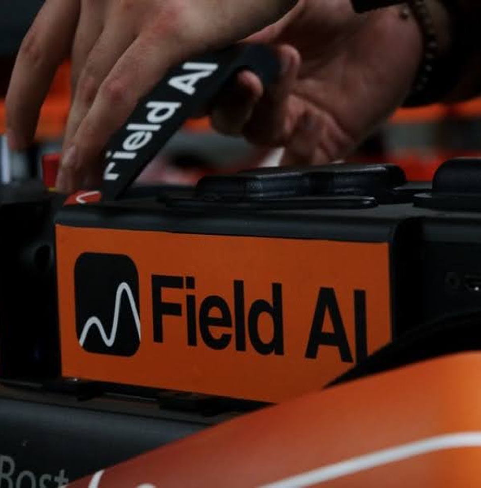 Stridar and Field AI integration showing a module being strapped down.