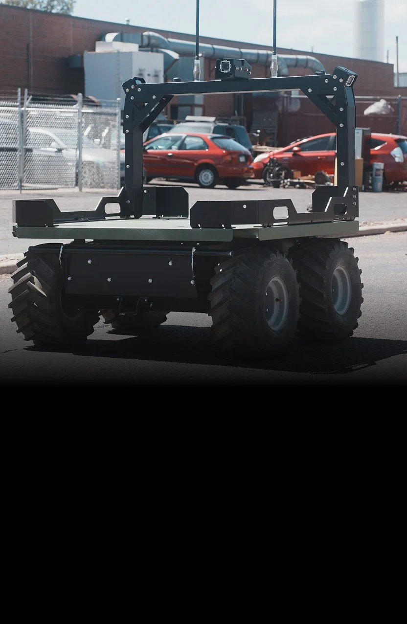 Siderunner UAV in warehouse parking lot