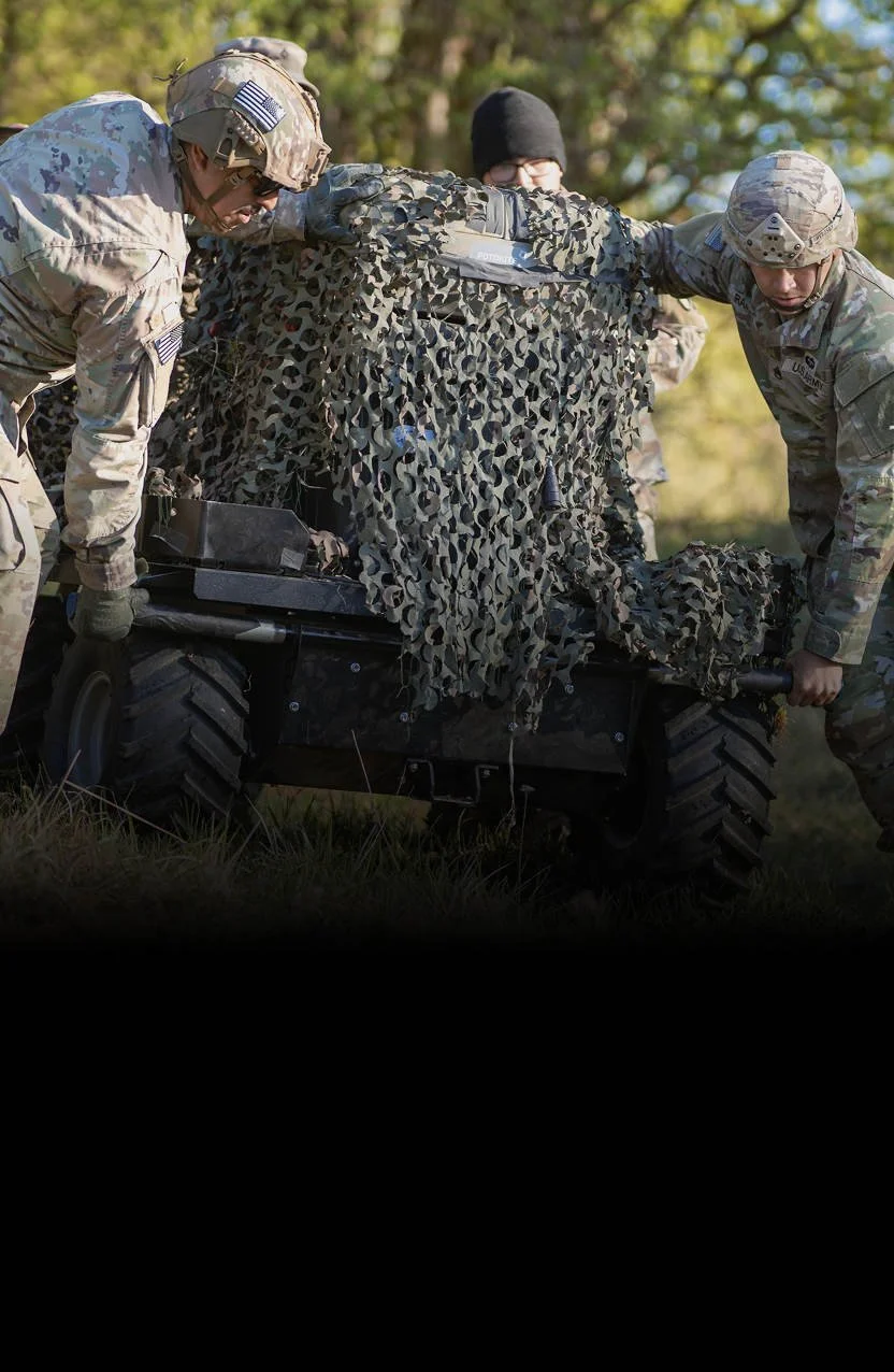 Siderunner being positioned by U.S. Army soldiers
